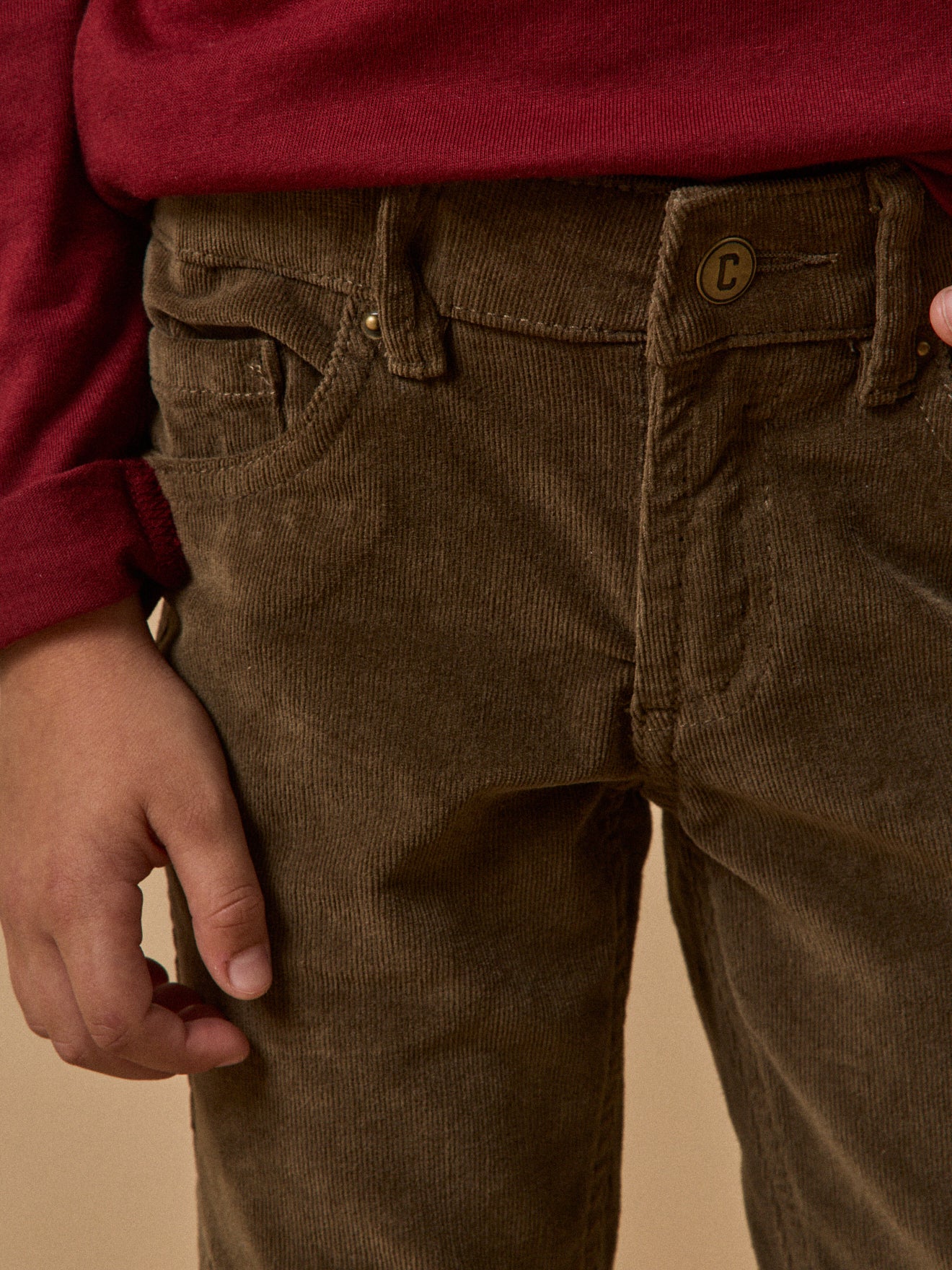 Slim fit jongensbroek in velours