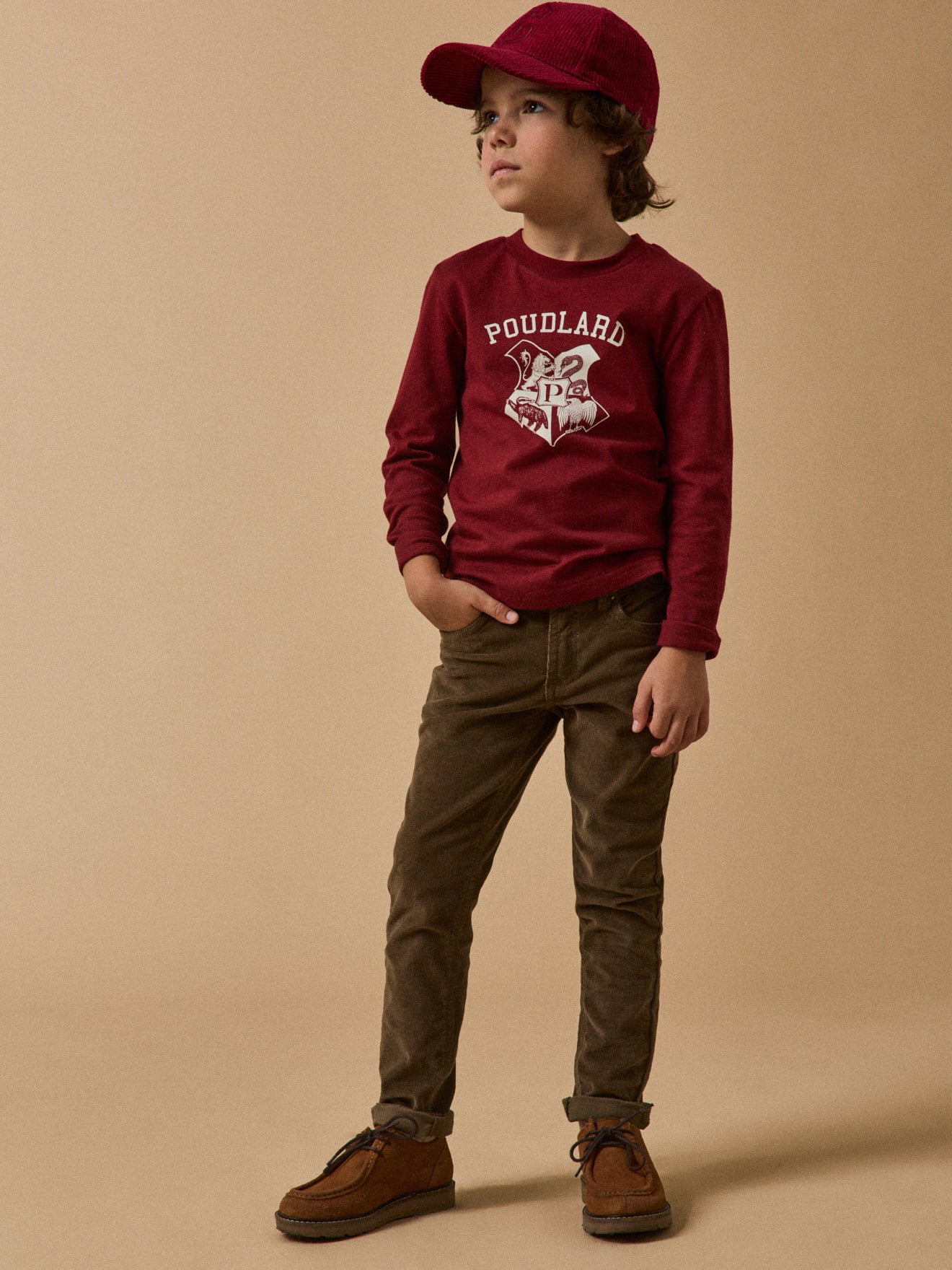 Slim fit jongensbroek in velours