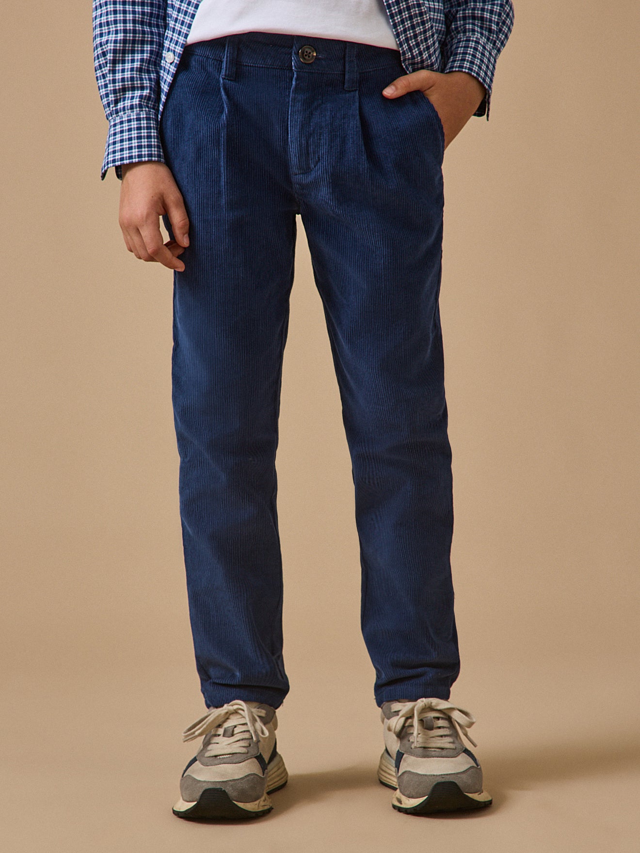 Chino fit jongensbroek in velours
