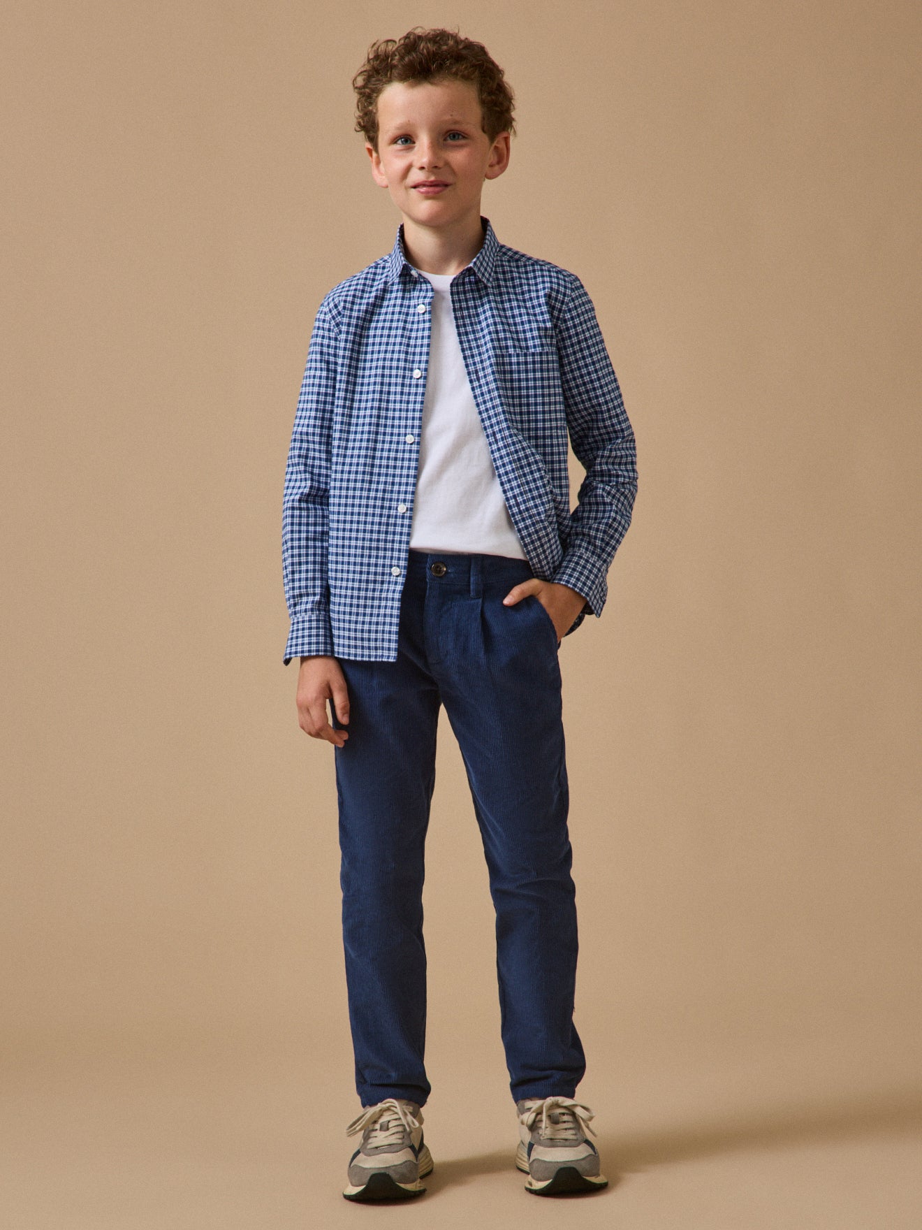 Chino fit jongensbroek in velours