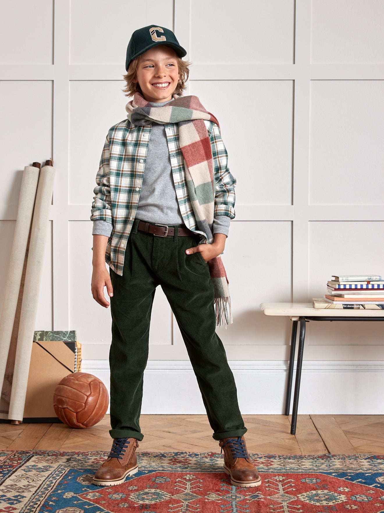 Chino jongensbroek in velours