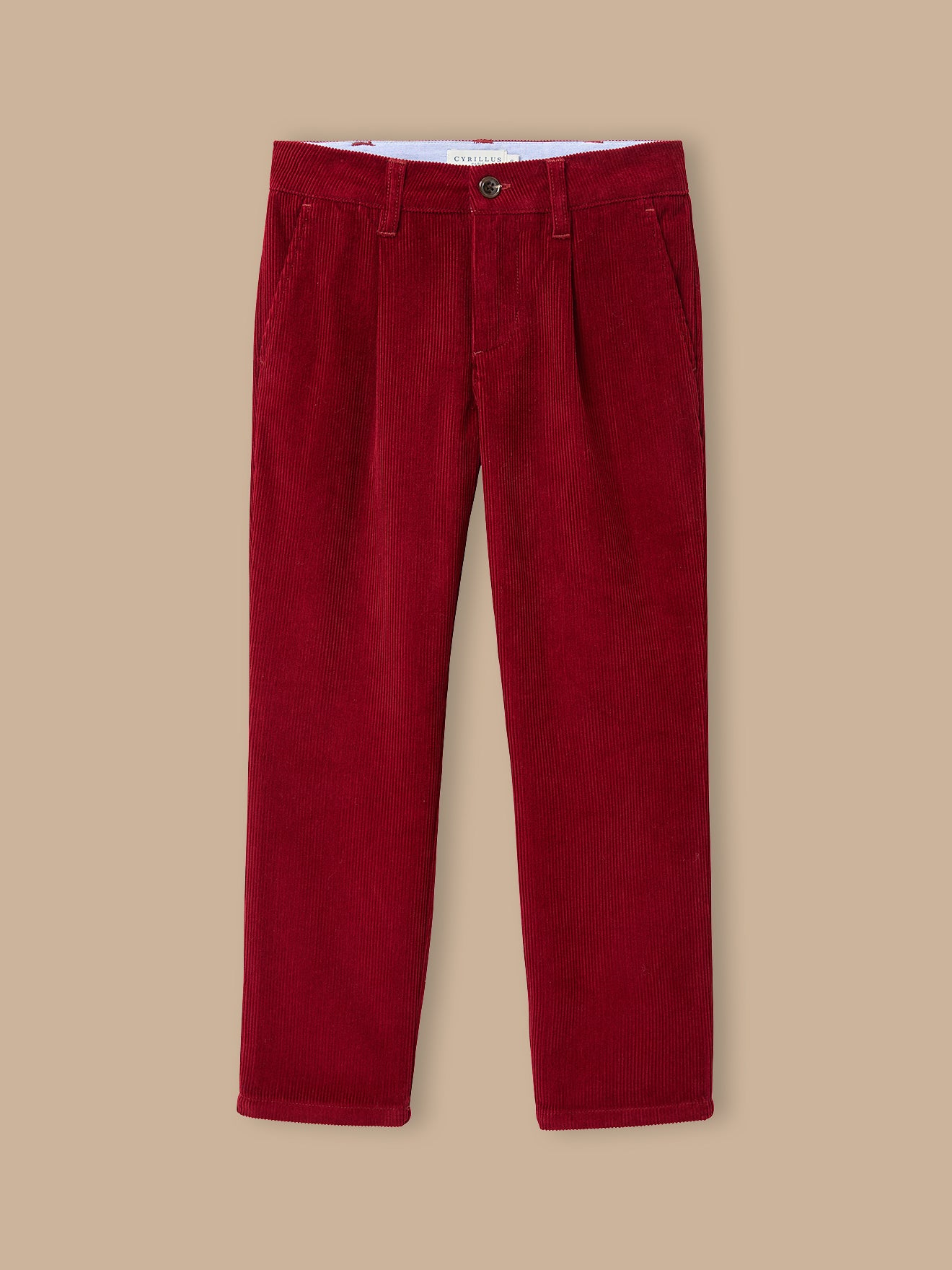 Chino fit jongensbroek in velours