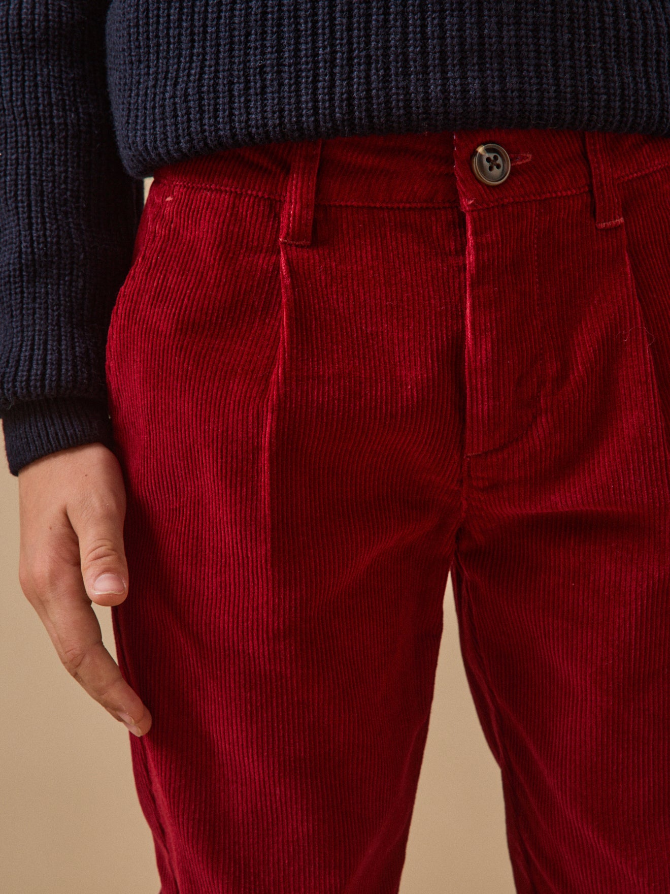 Chino fit jongensbroek in velours