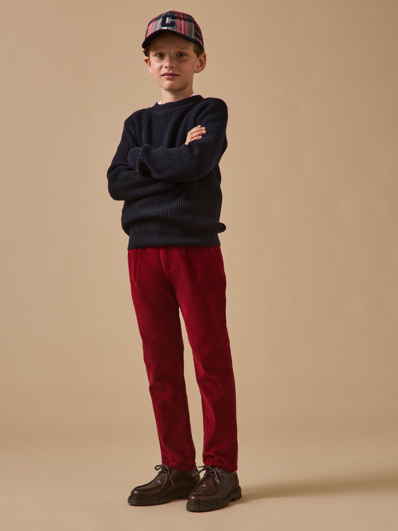 Chino fit jongensbroek in velours