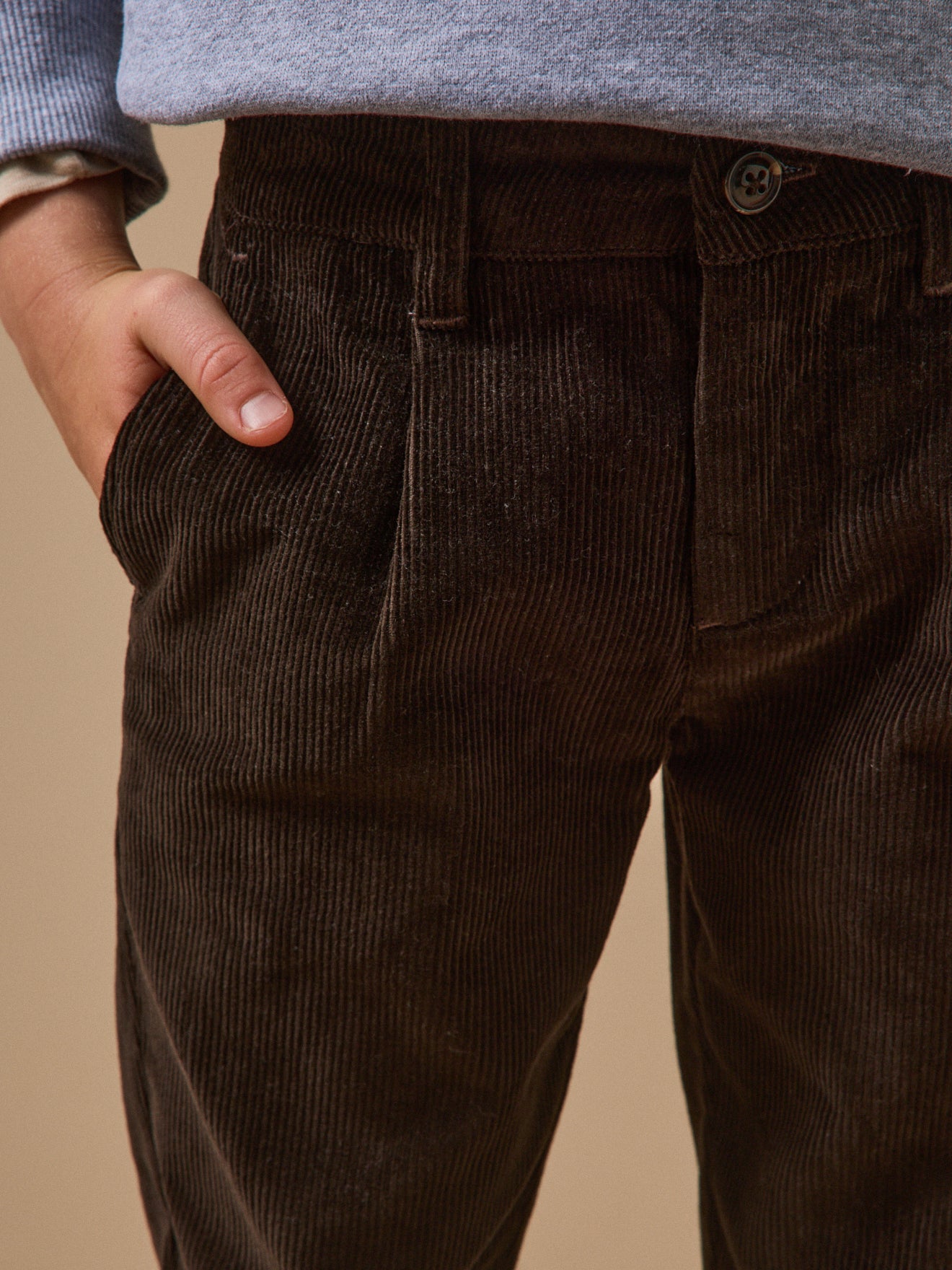 Chino fit jongensbroek in velours