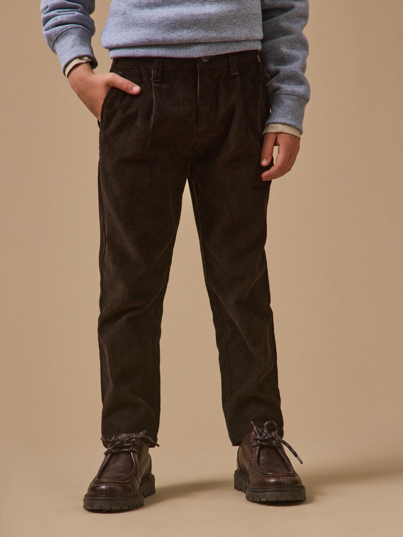 Chino fit jongensbroek in velours
