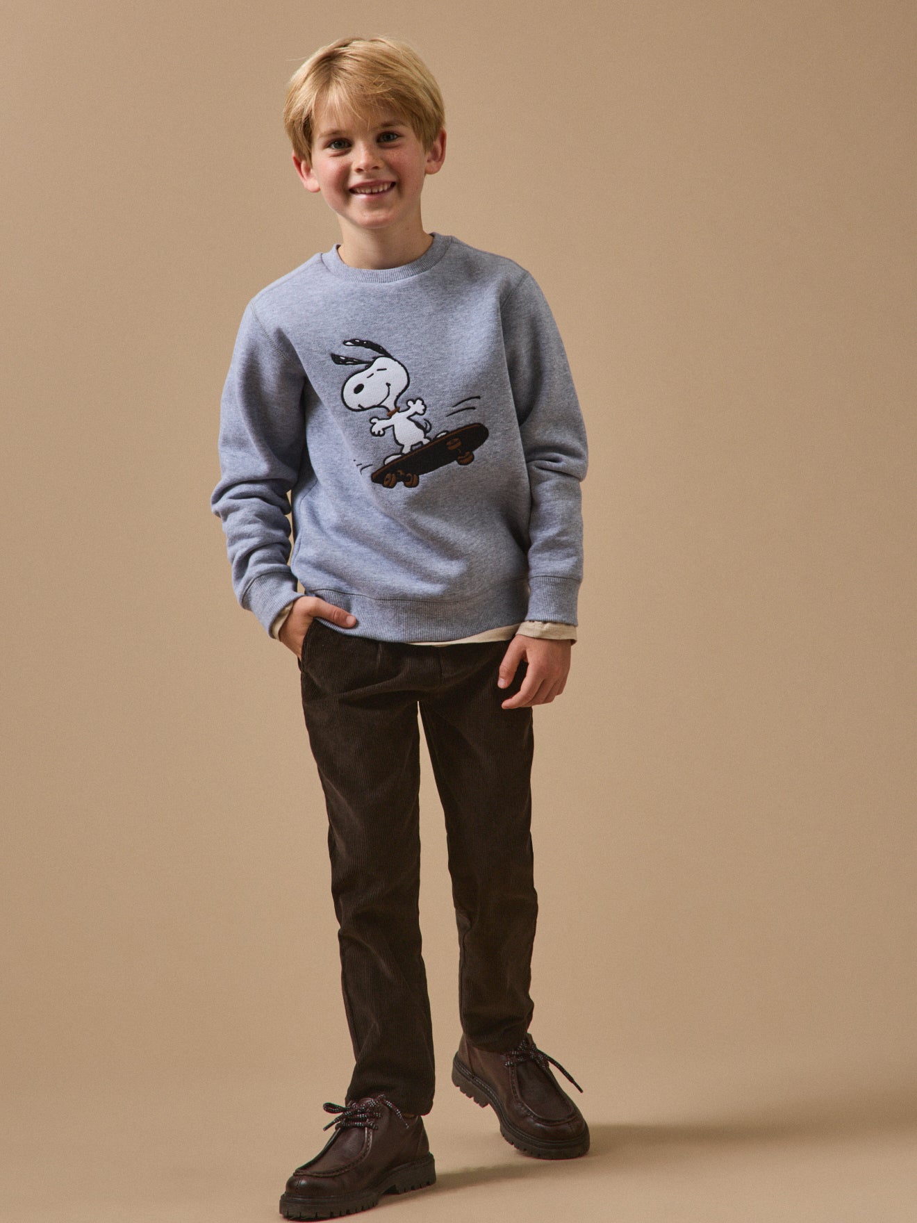 Chino fit jongensbroek in velours