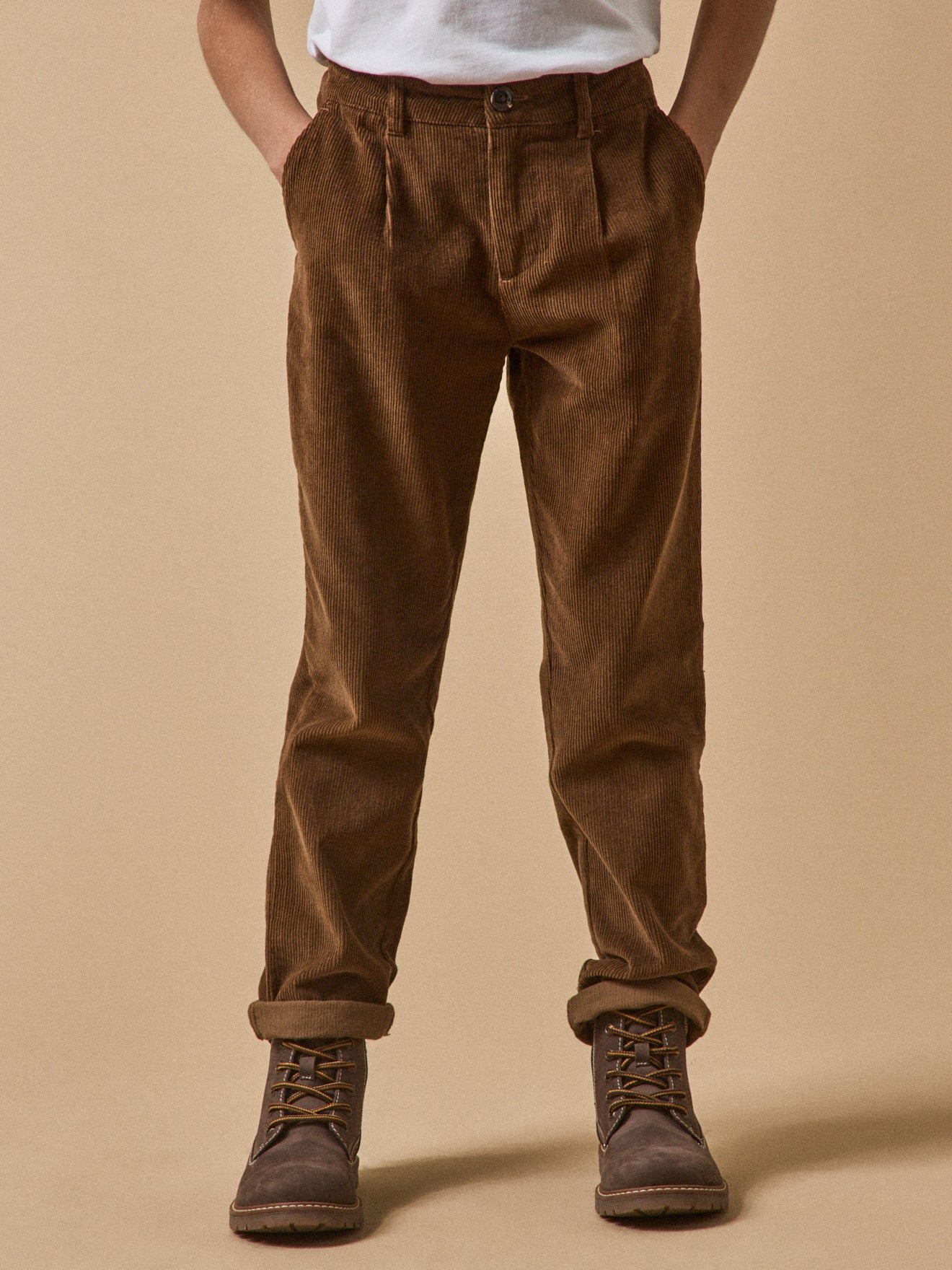 Chino jongensbroek in velours