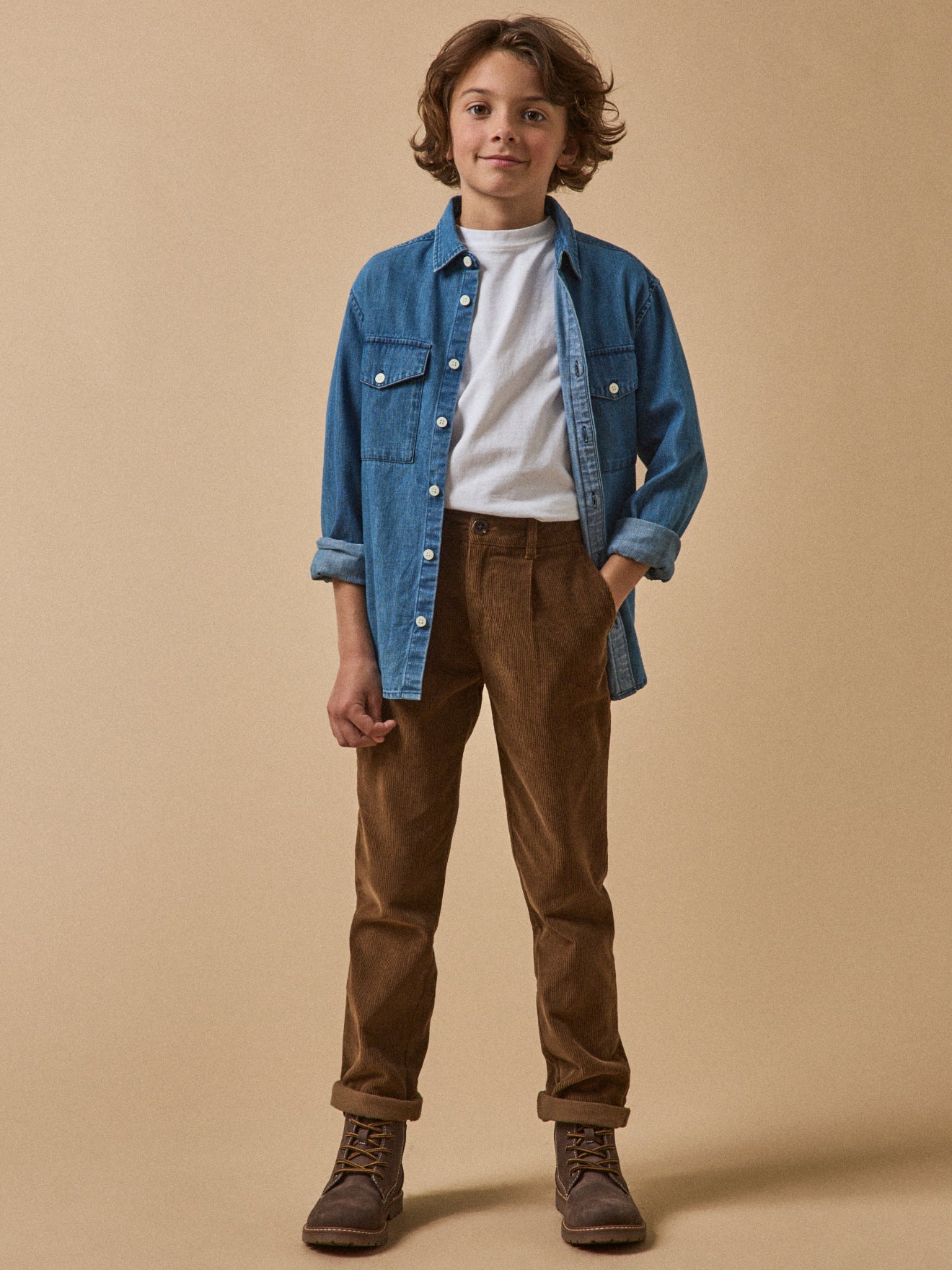 Chino jongensbroek in velours