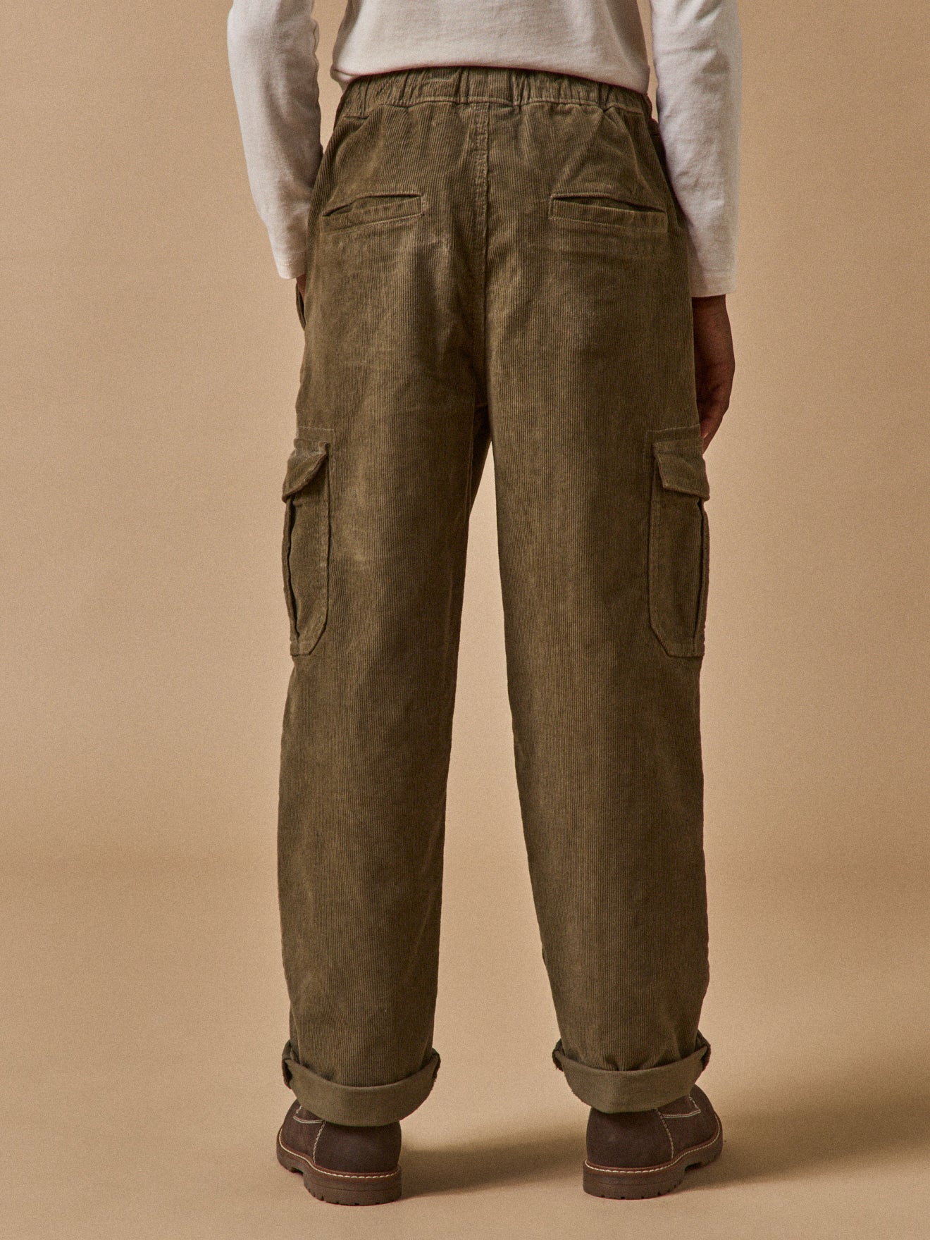 Cargo fit jongensbroek in velours