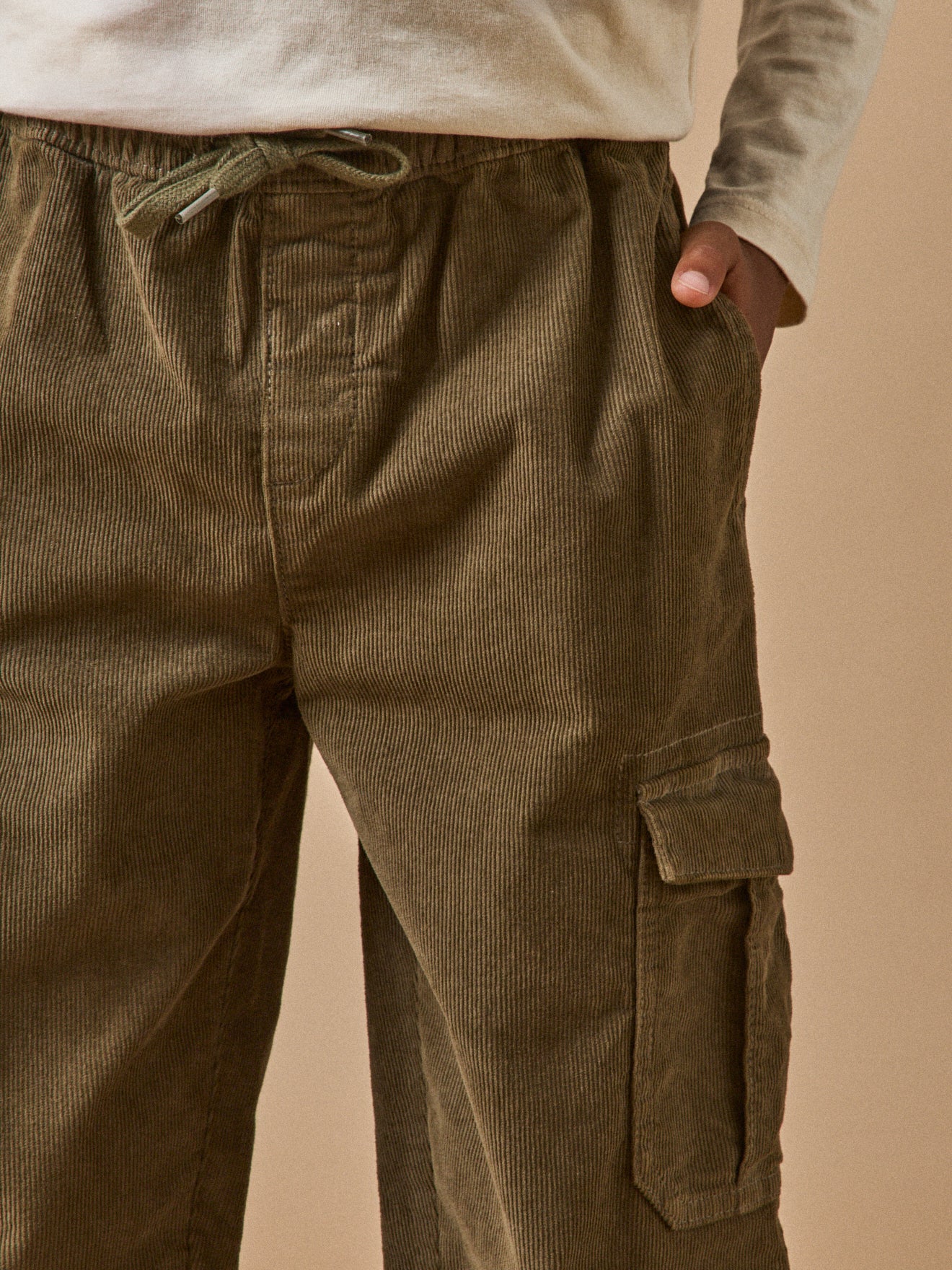 Cargo fit jongensbroek in velours