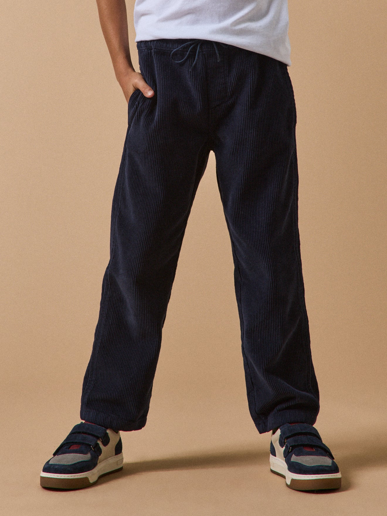 Relaxed fit jongensbroek in ribvelours