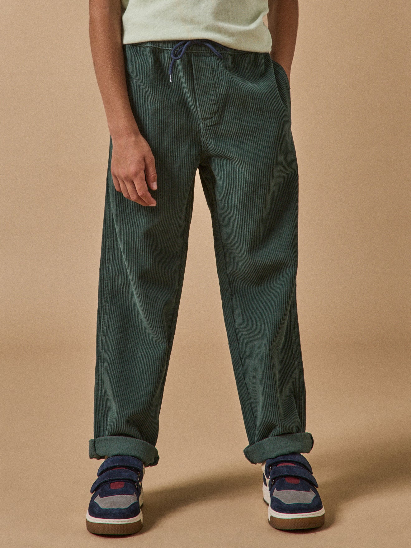 Relaxed fit jongensbroek in ribvelours