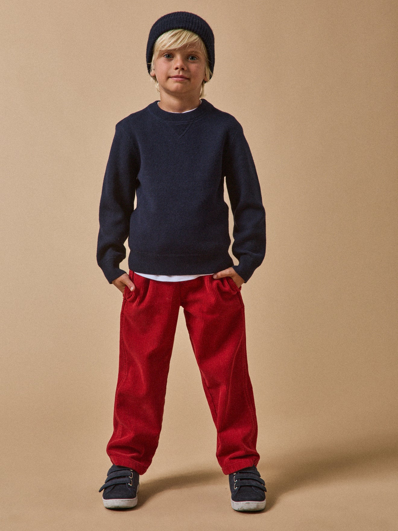 Relaxed fit jongensbroek in ribvelours