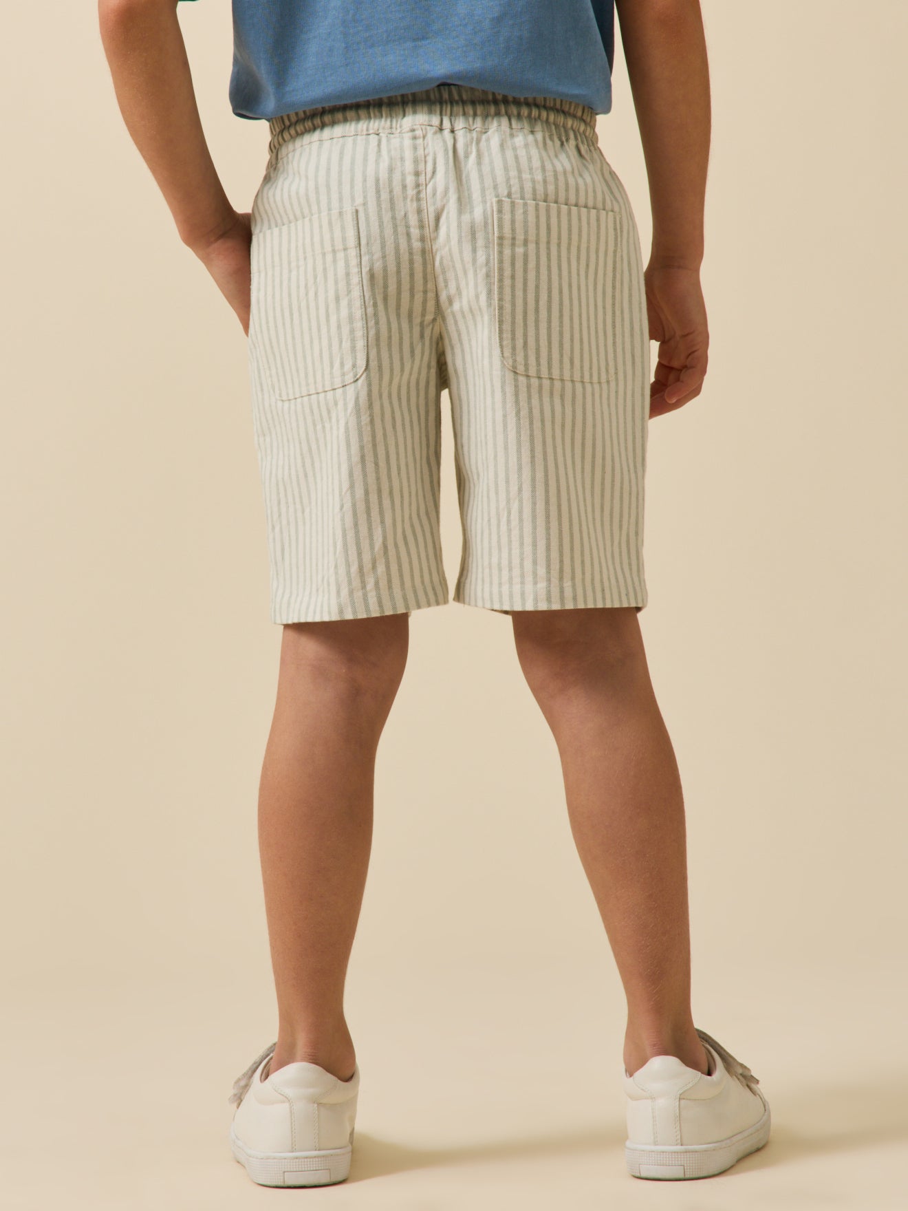 Jongensbermuda in oxfordstof