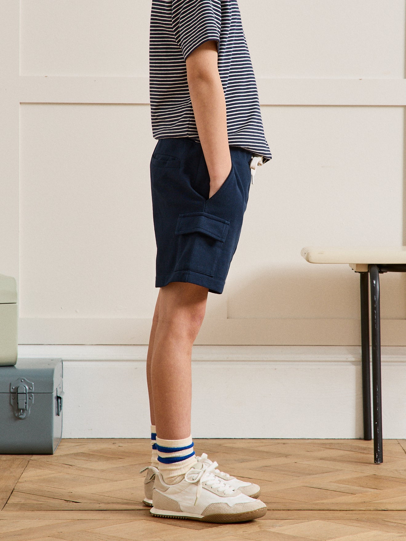 Jongensshort in piquétricot - Biokatoen