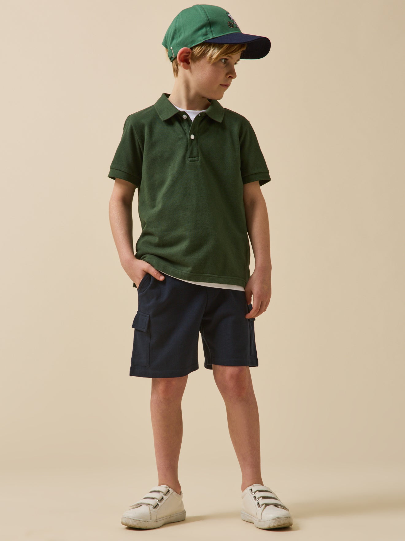 Jongensshort in piquétricot - Biokatoen