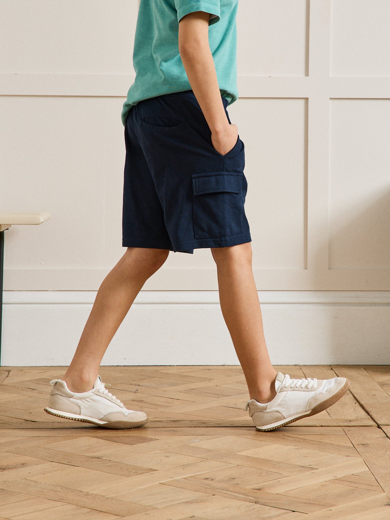 Jongensshort in piquétricot - Biokatoen