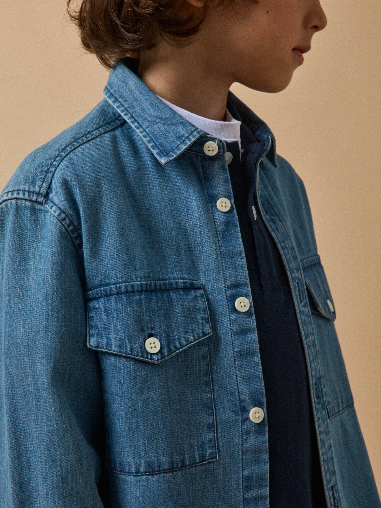 Chemise en denim garçon