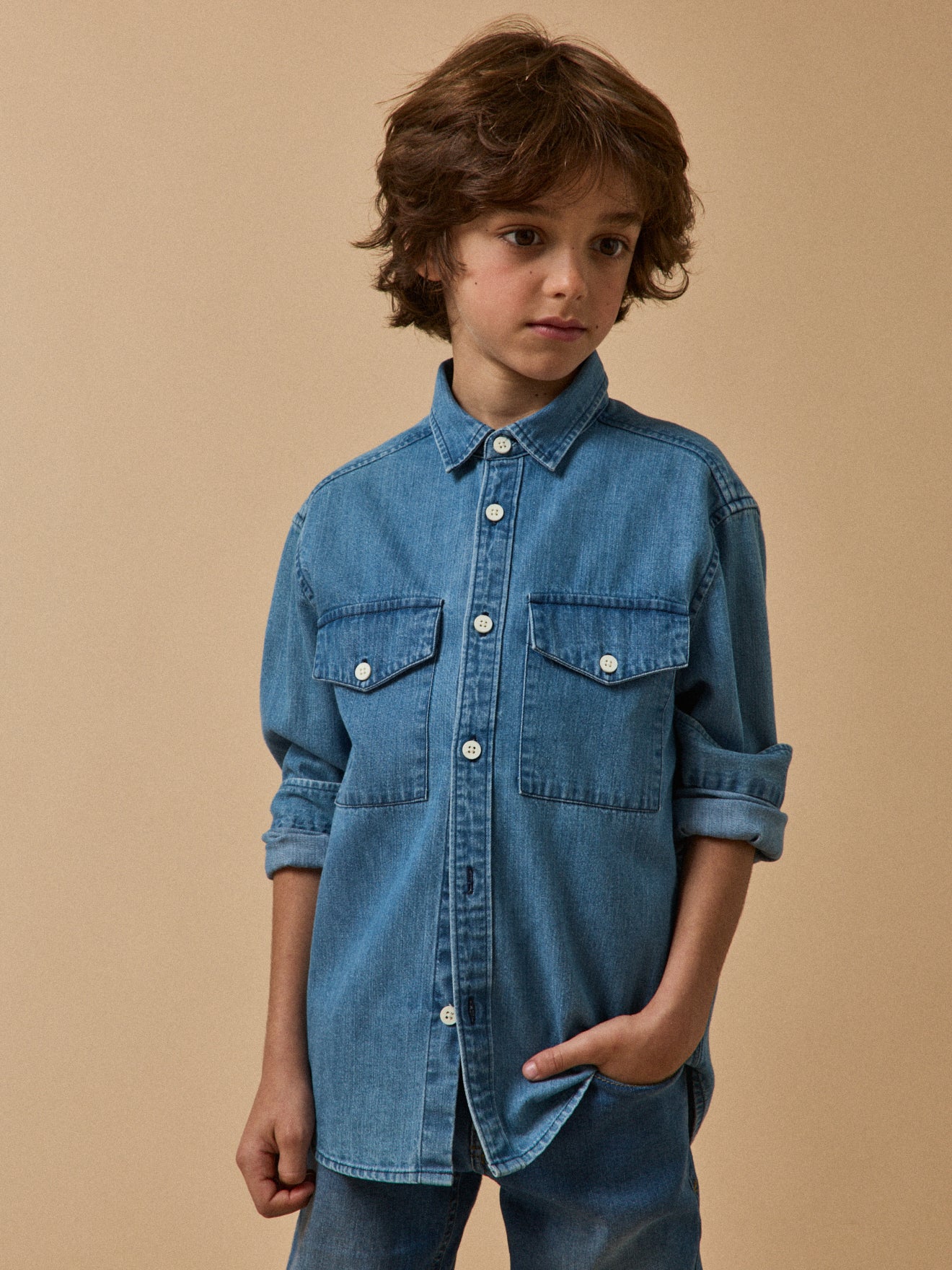 Chemise en denim garçon