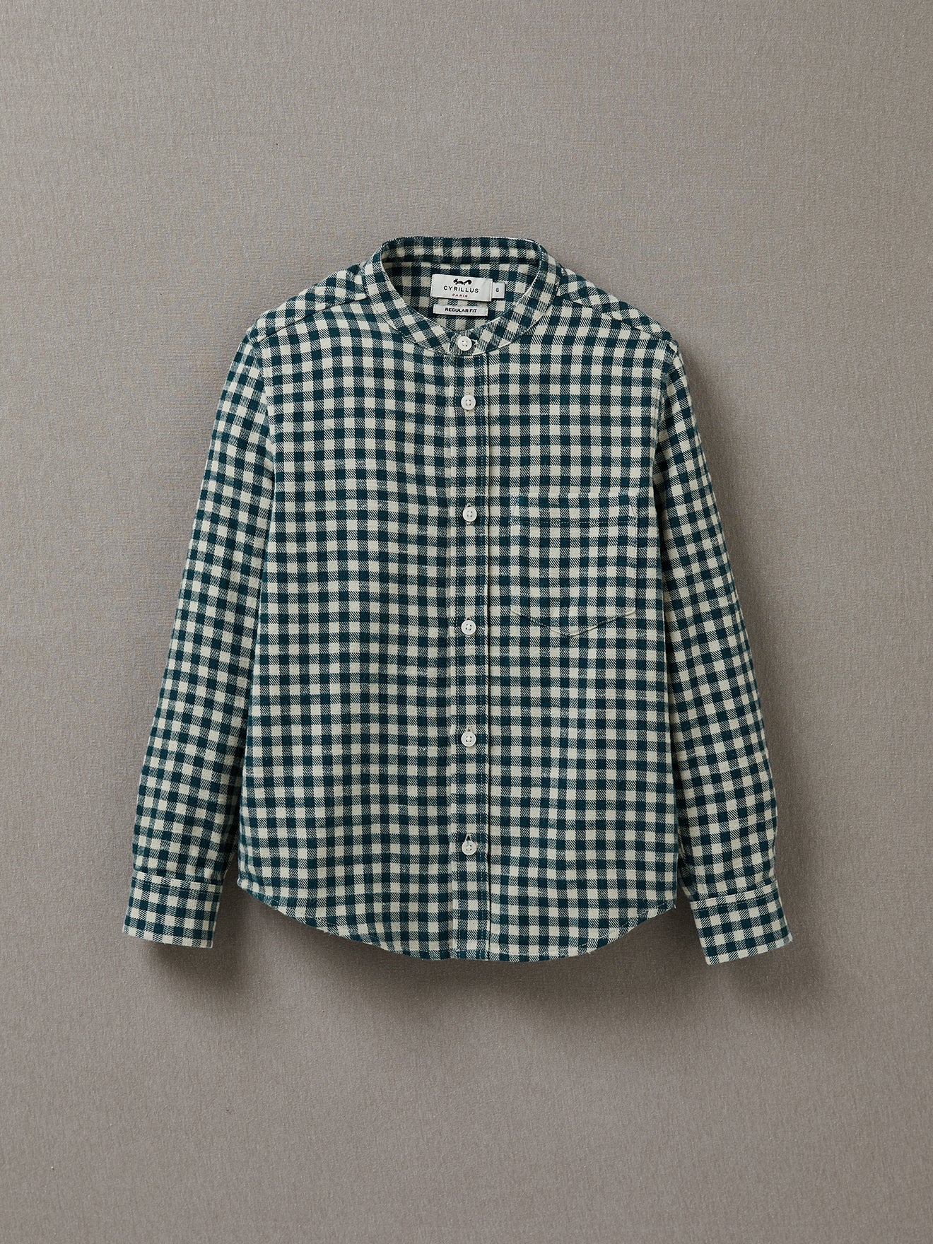 Chemise vichy Garçon col mao
