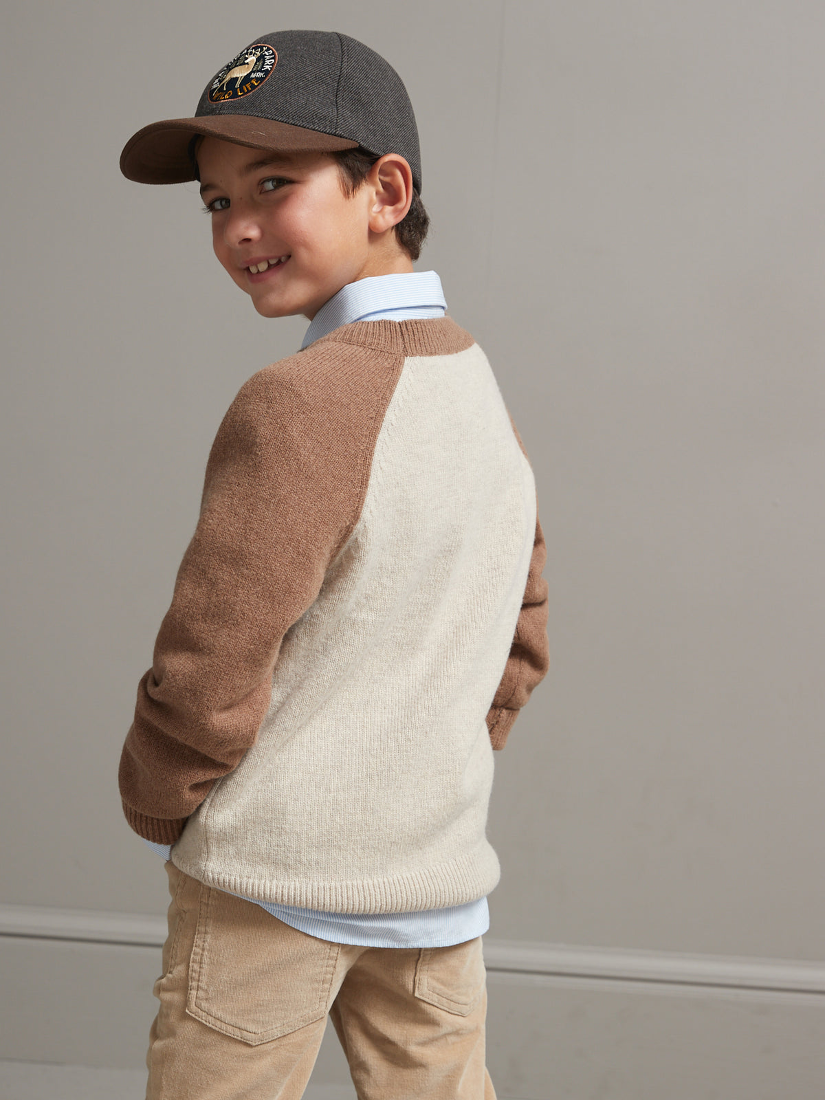 Pull bicolore Garçon en lambswool