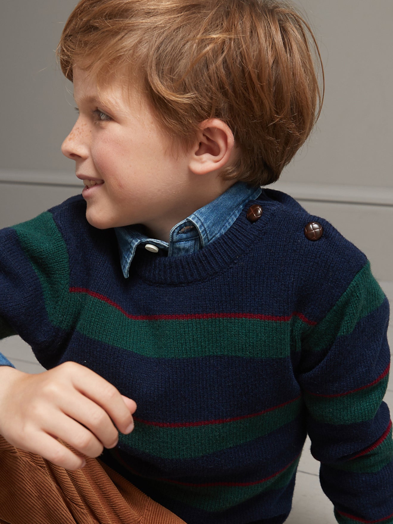 Pull rayé Garçon en Lambswool