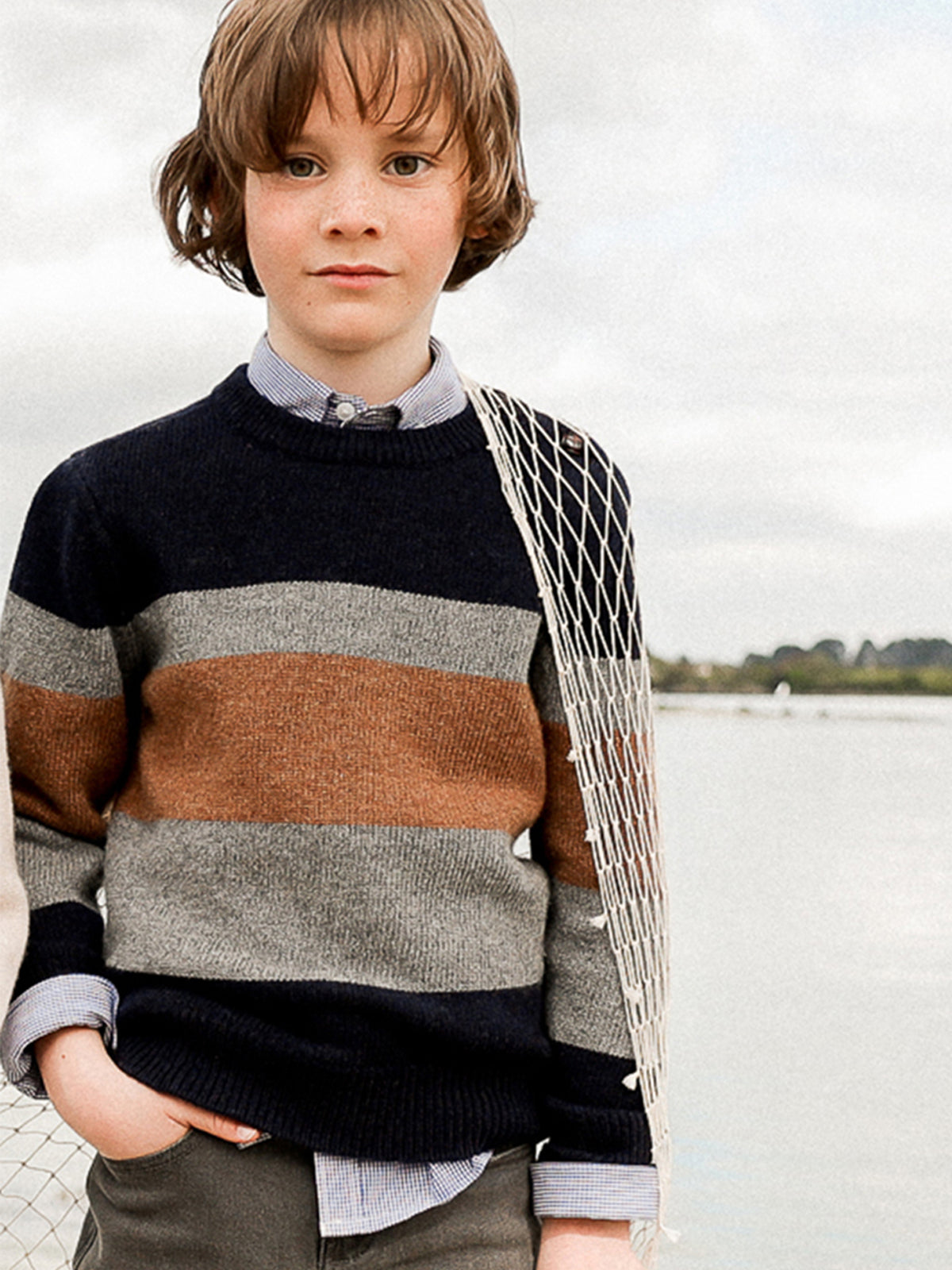 Pull rayé Lambswool Garçon