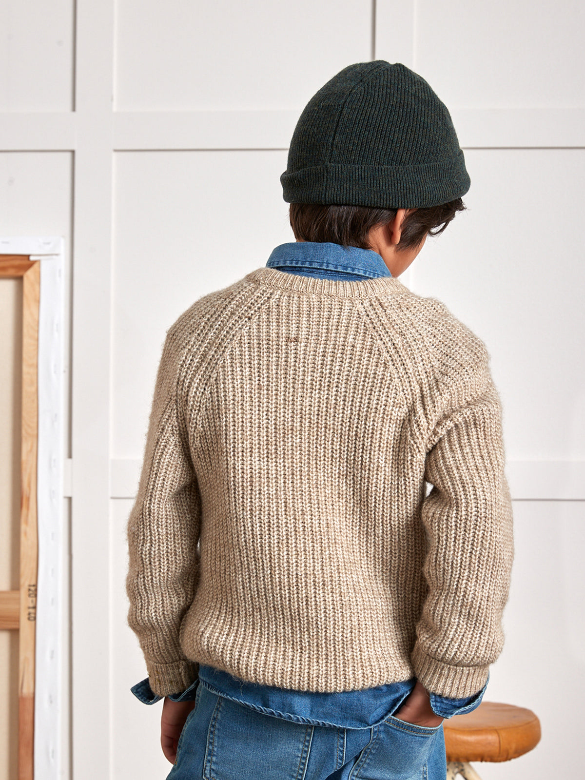 Jongenstrui in pareltricot