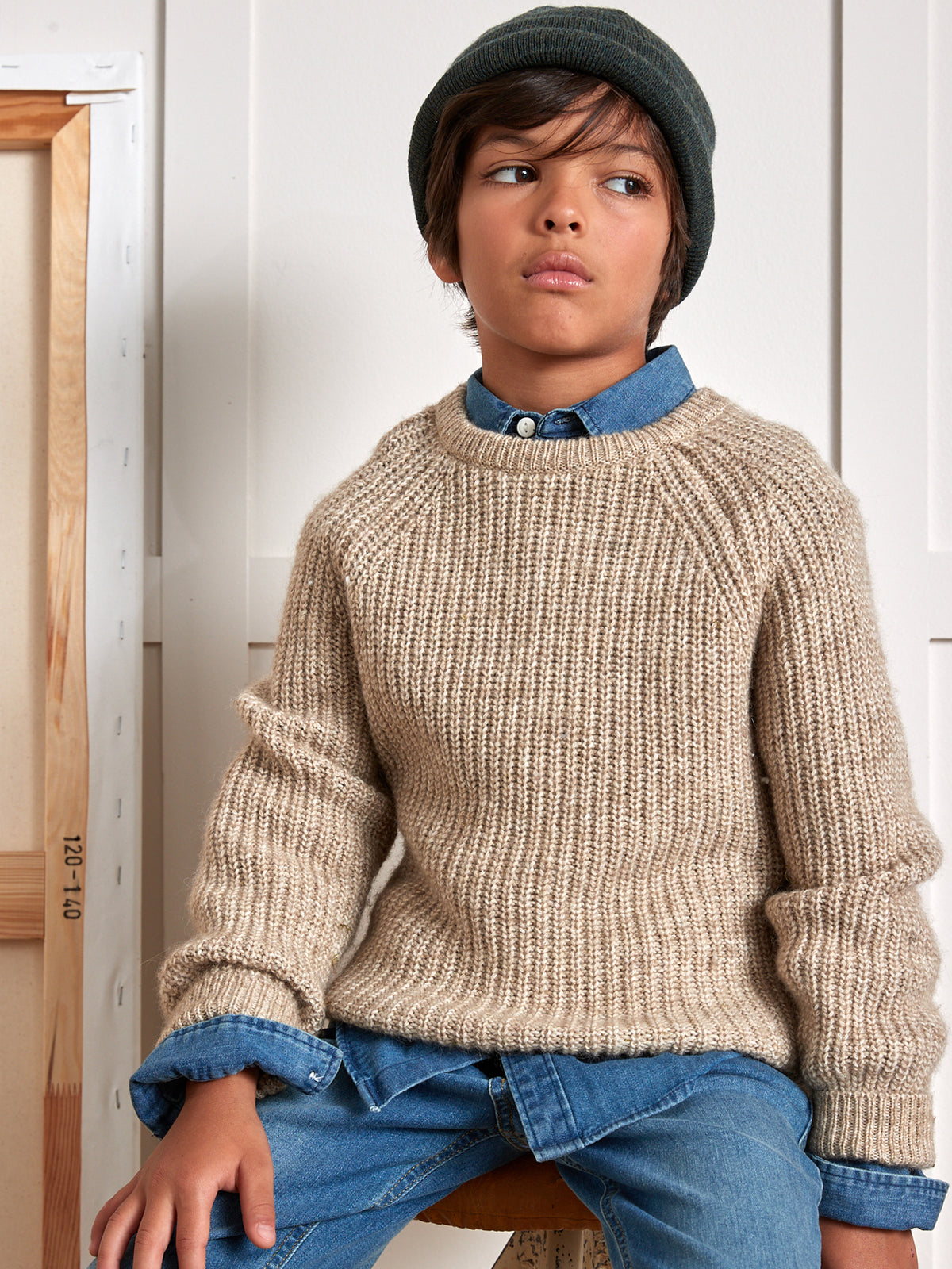 Jongenstrui in pareltricot
