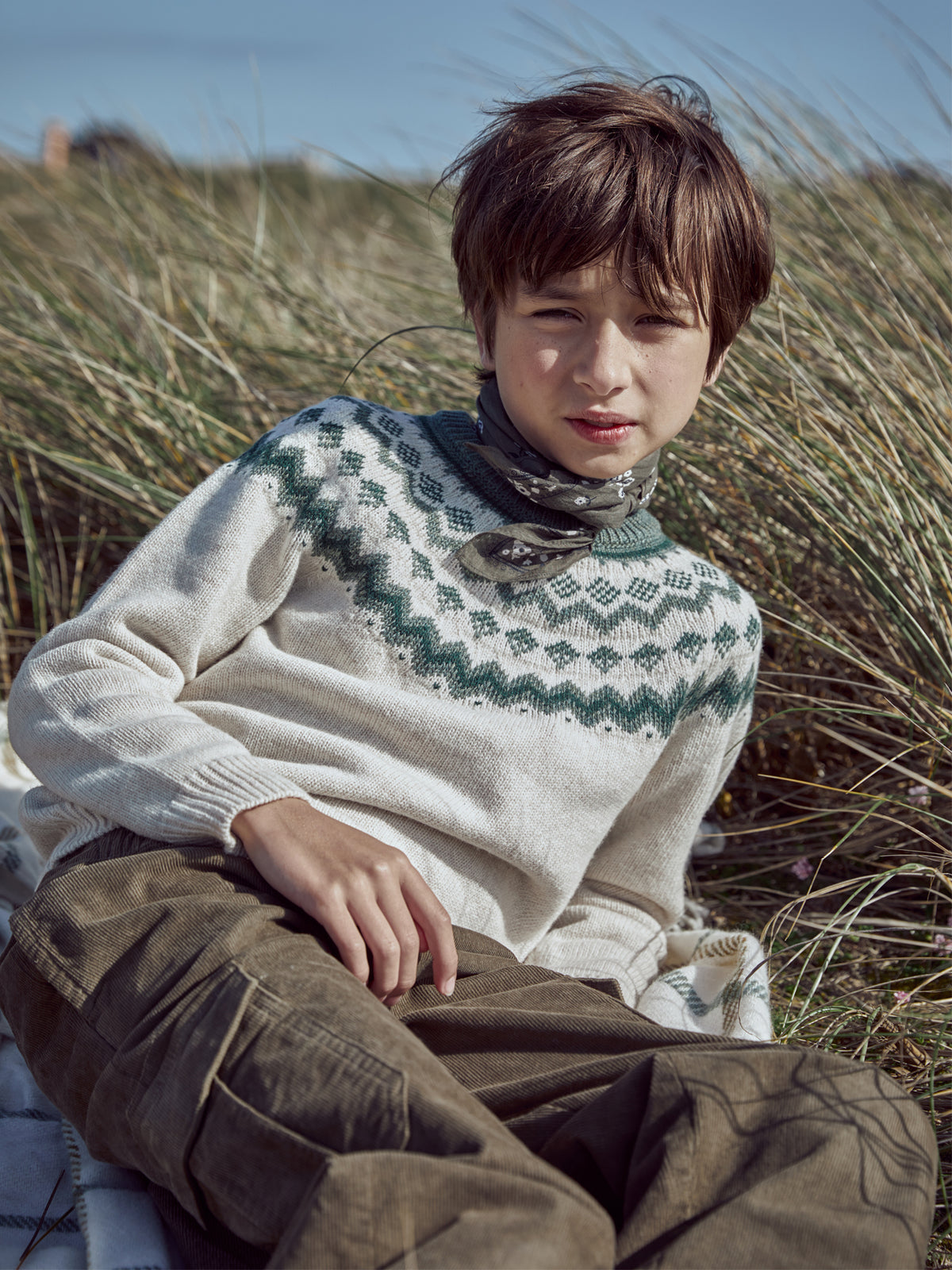 Family jongenstrui met jacquard