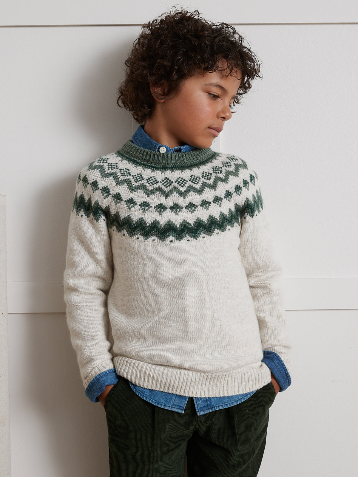 Family jongenstrui met jacquard