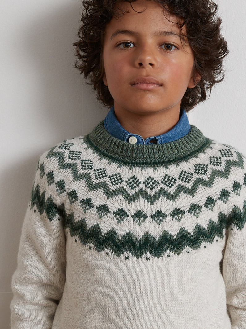 Family jongenstrui met jacquard