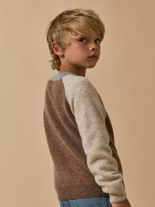 Wollen colorblock jongenstrui