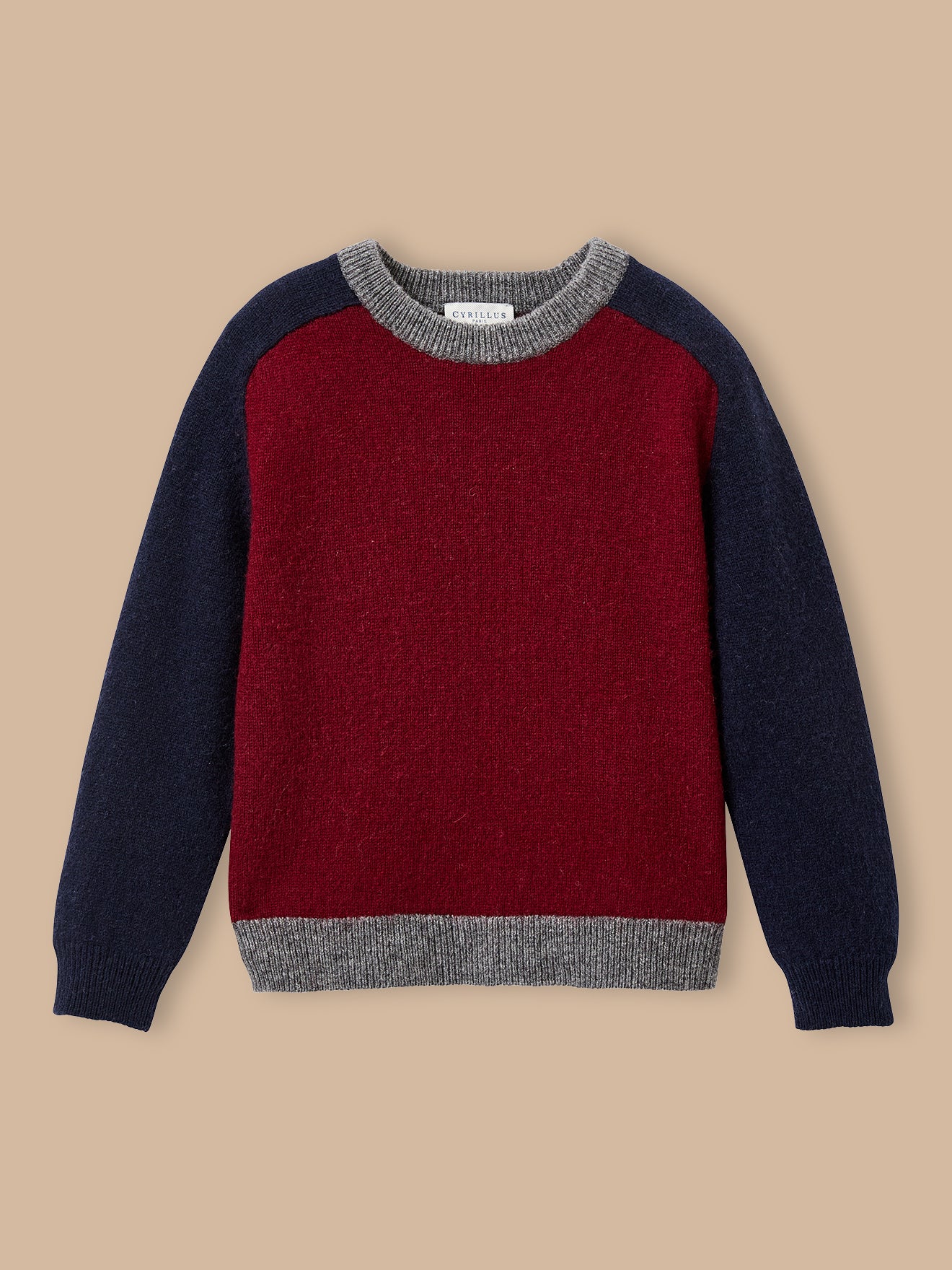 Wollen jongenstrui met color block