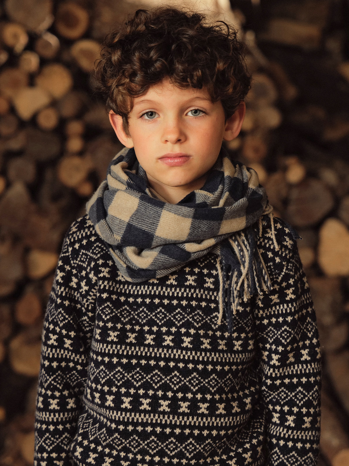 Wollen jongenstrui met jacquard