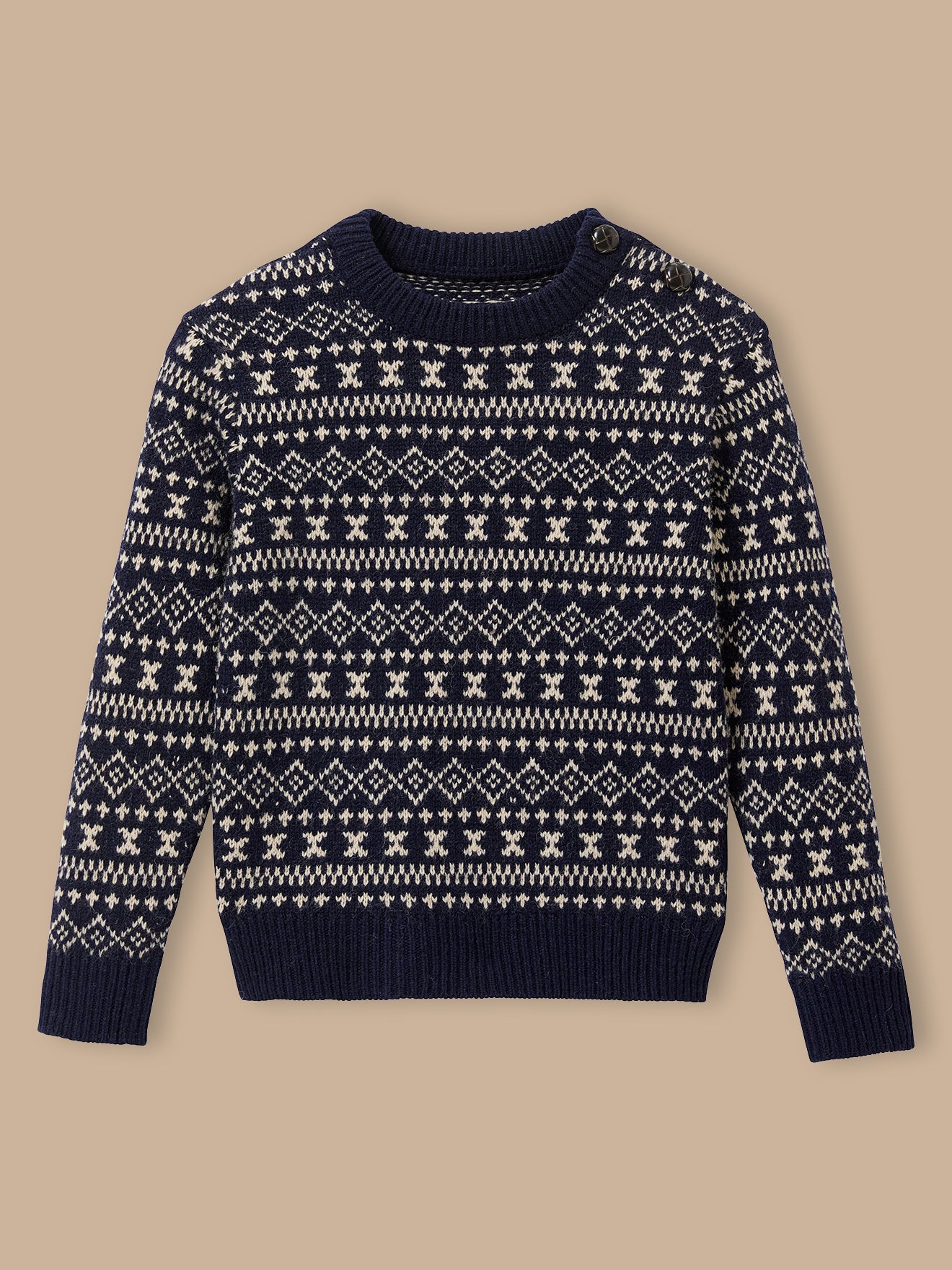 Wollen jongenstrui met jacquard