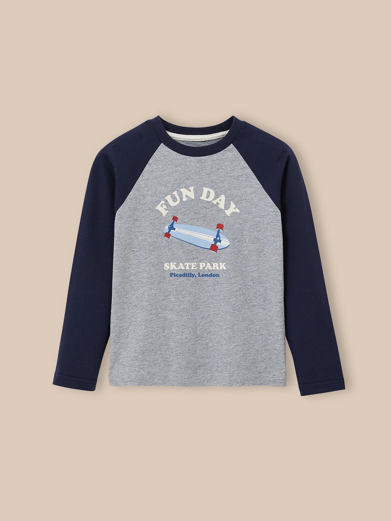 Colorblock jongensshirt - Biokatoen