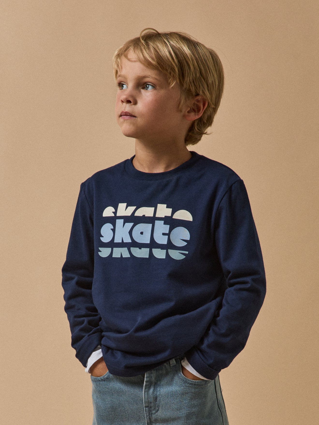 Bedrukt jongensshirt - Biokatoen