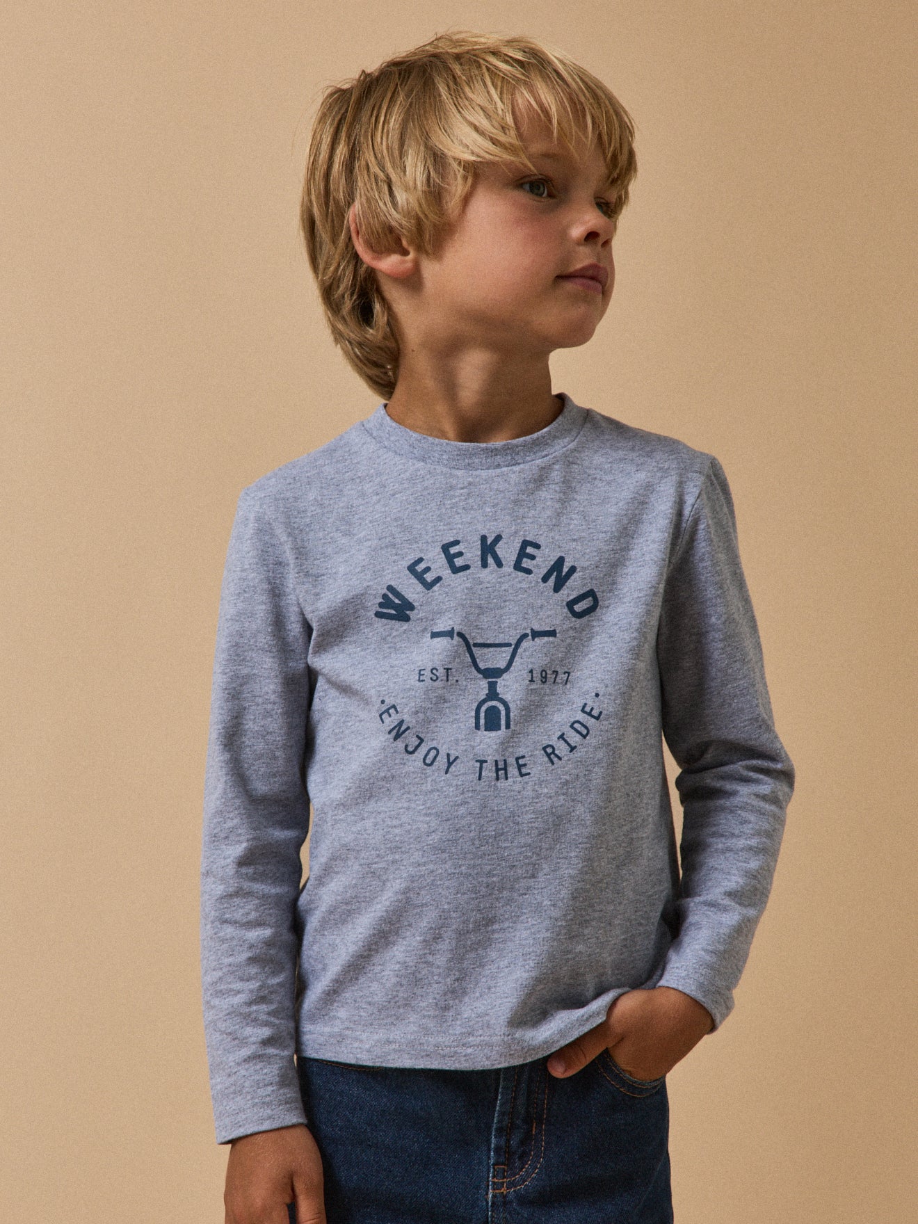 Bedrukt jongensshirt - Biokatoen