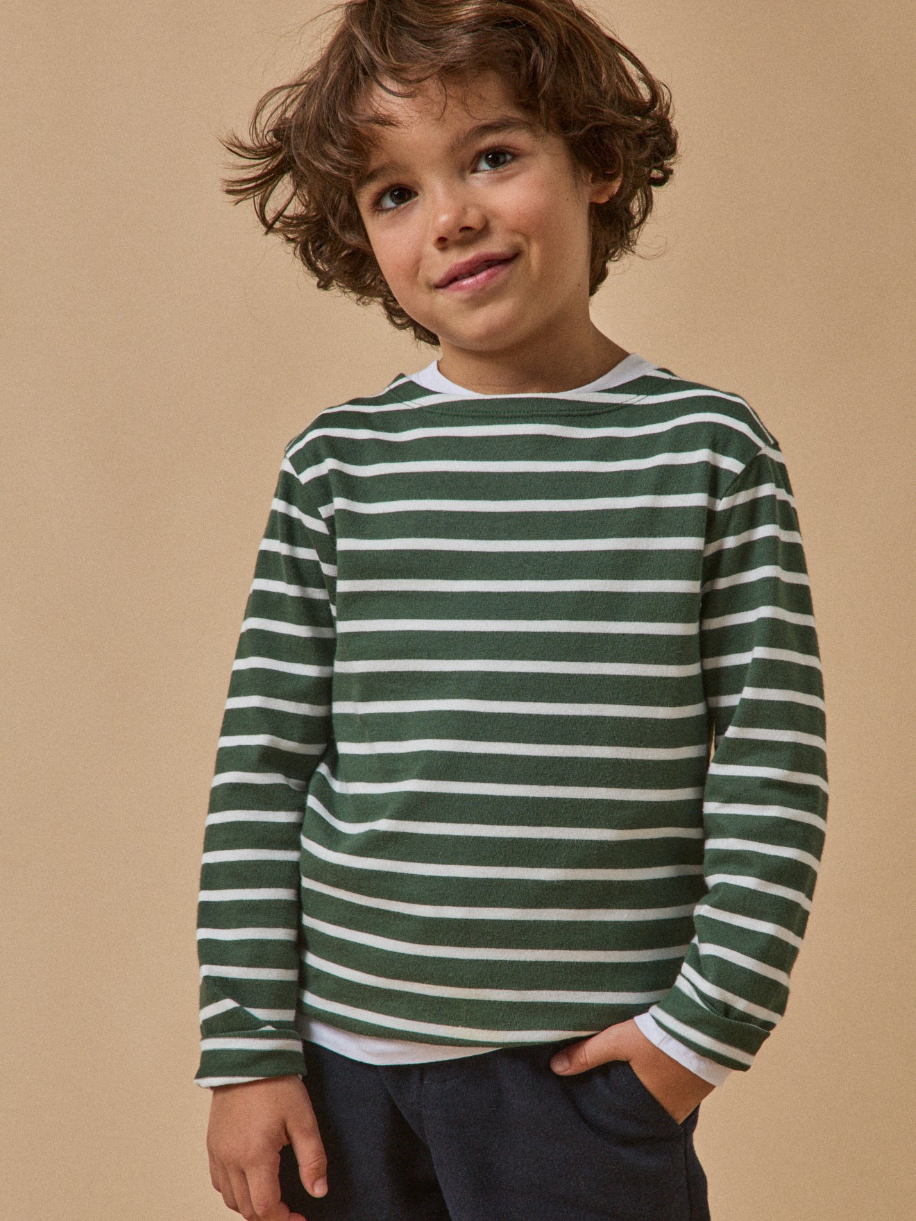 Jongensshirt in marinestijl - Biokatoen