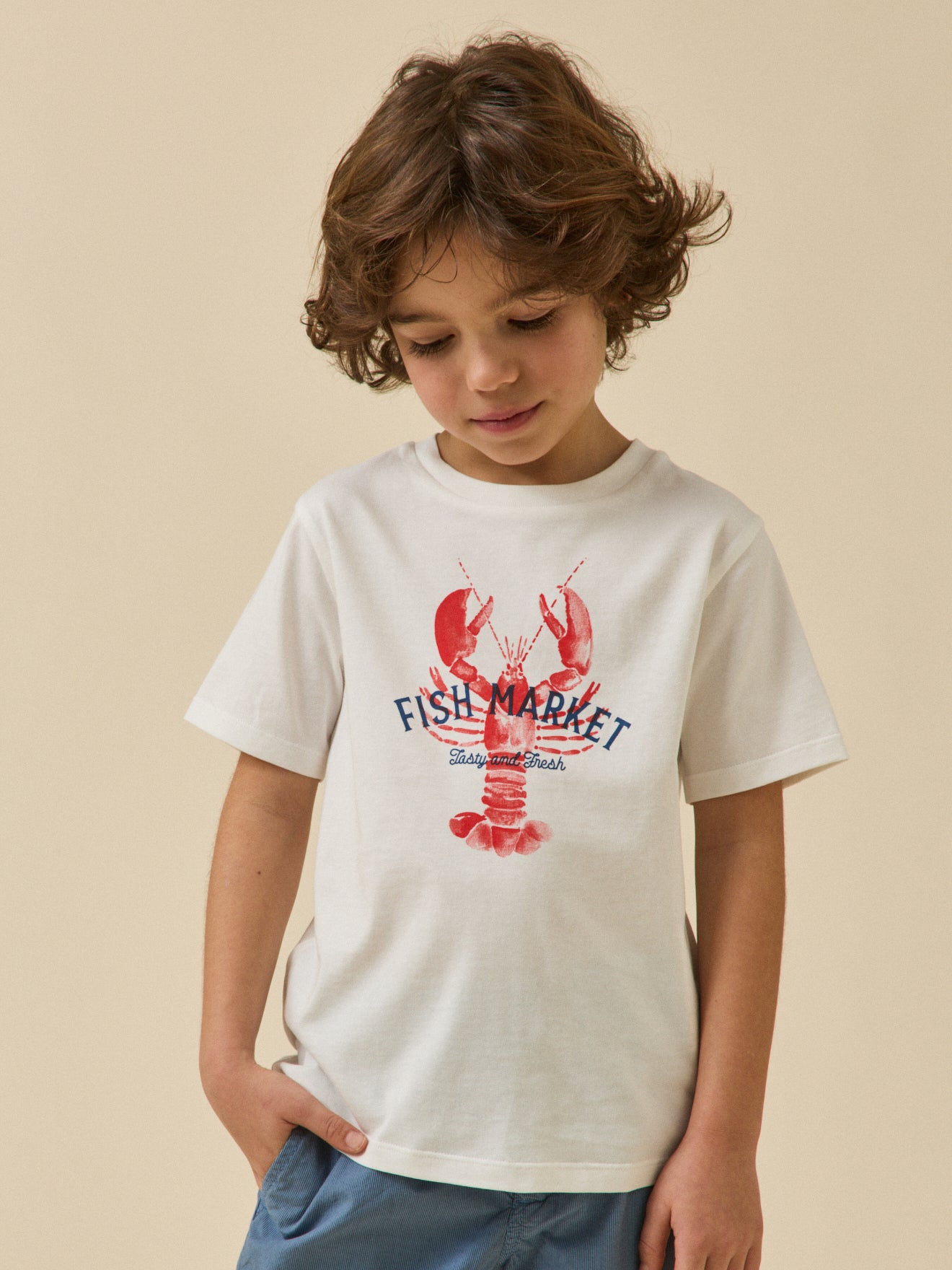 "Kreeft" jongensshirt - Biokatoen