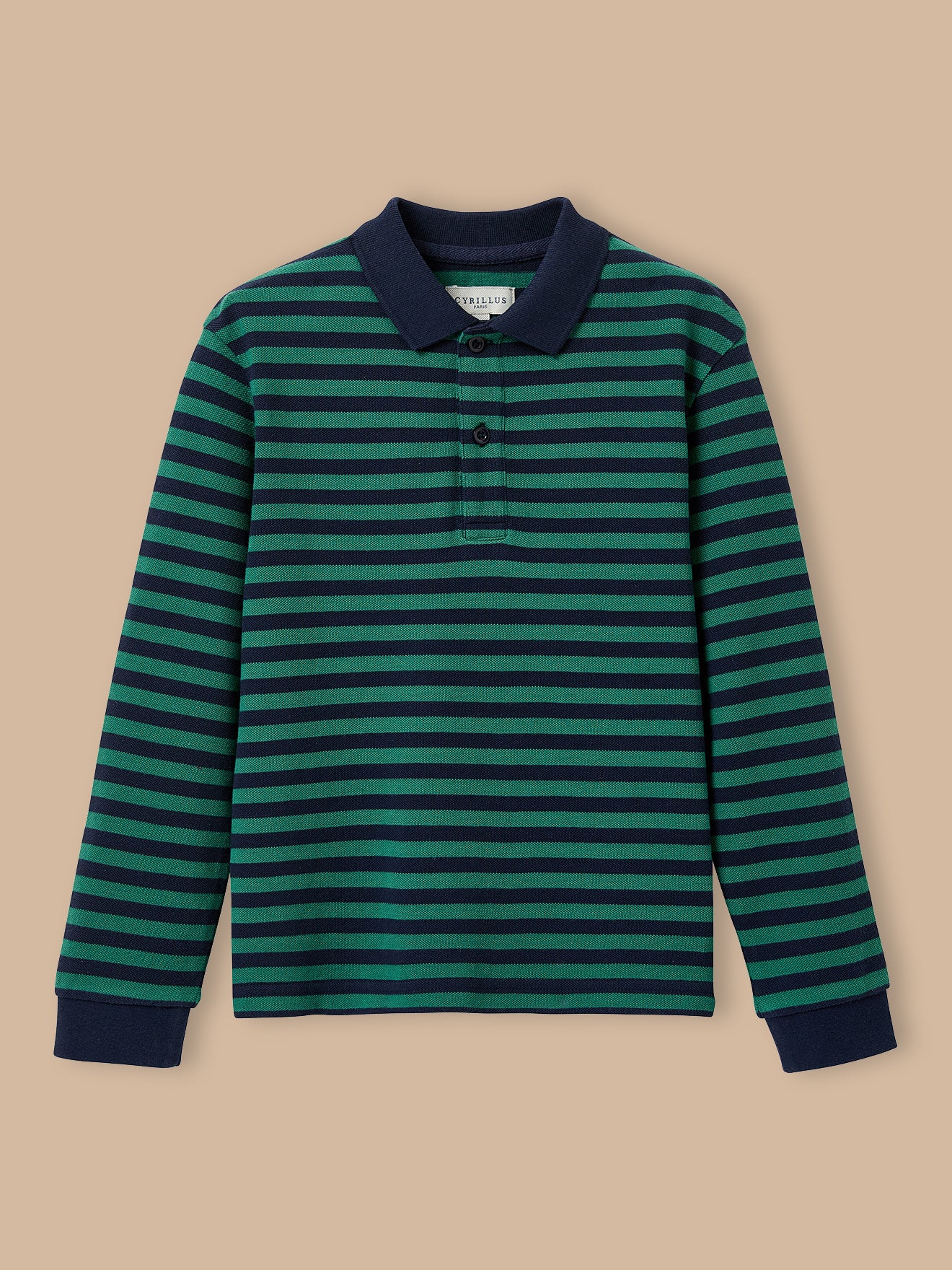 Gestreepte jongenspolo in piquétricot