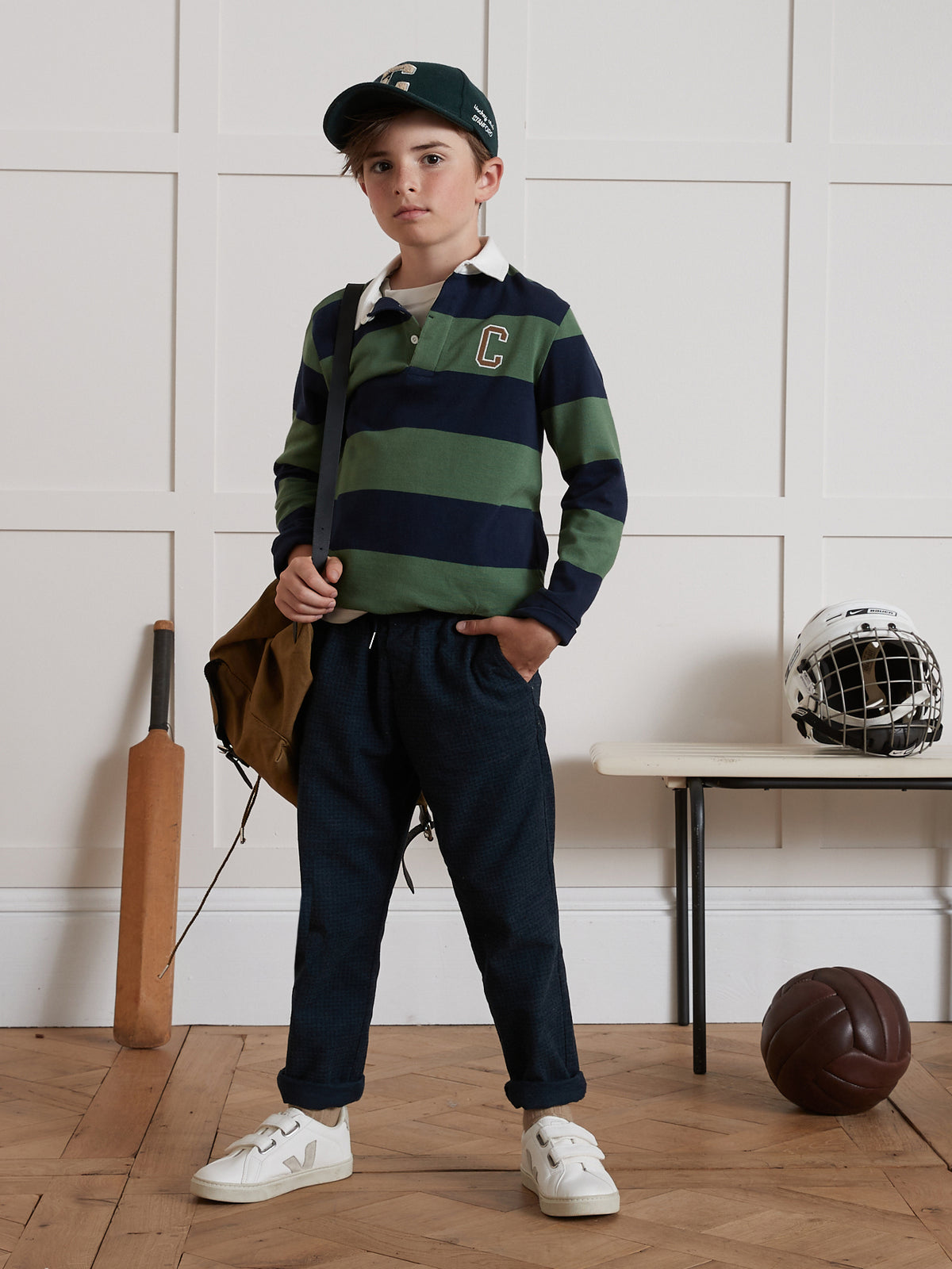Polo-rugby rayé Garçon - Coton biologique
