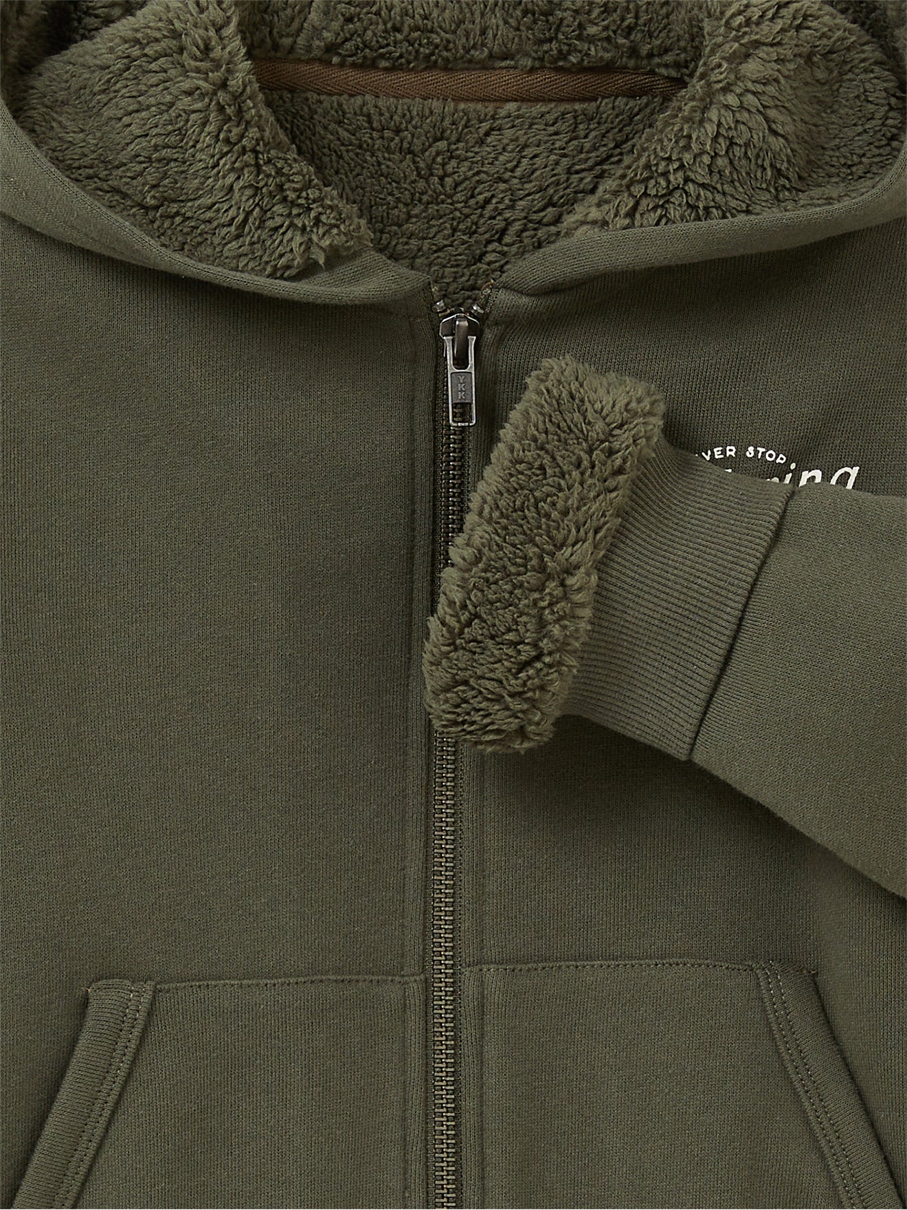 Jongenscardigan met rits en sherpavoering