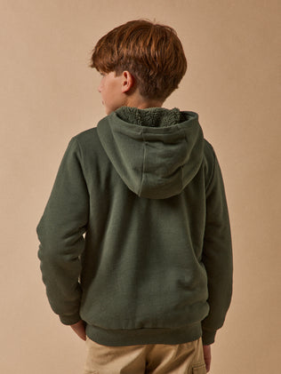 Cardigan zippé doublé sherpa Garçon