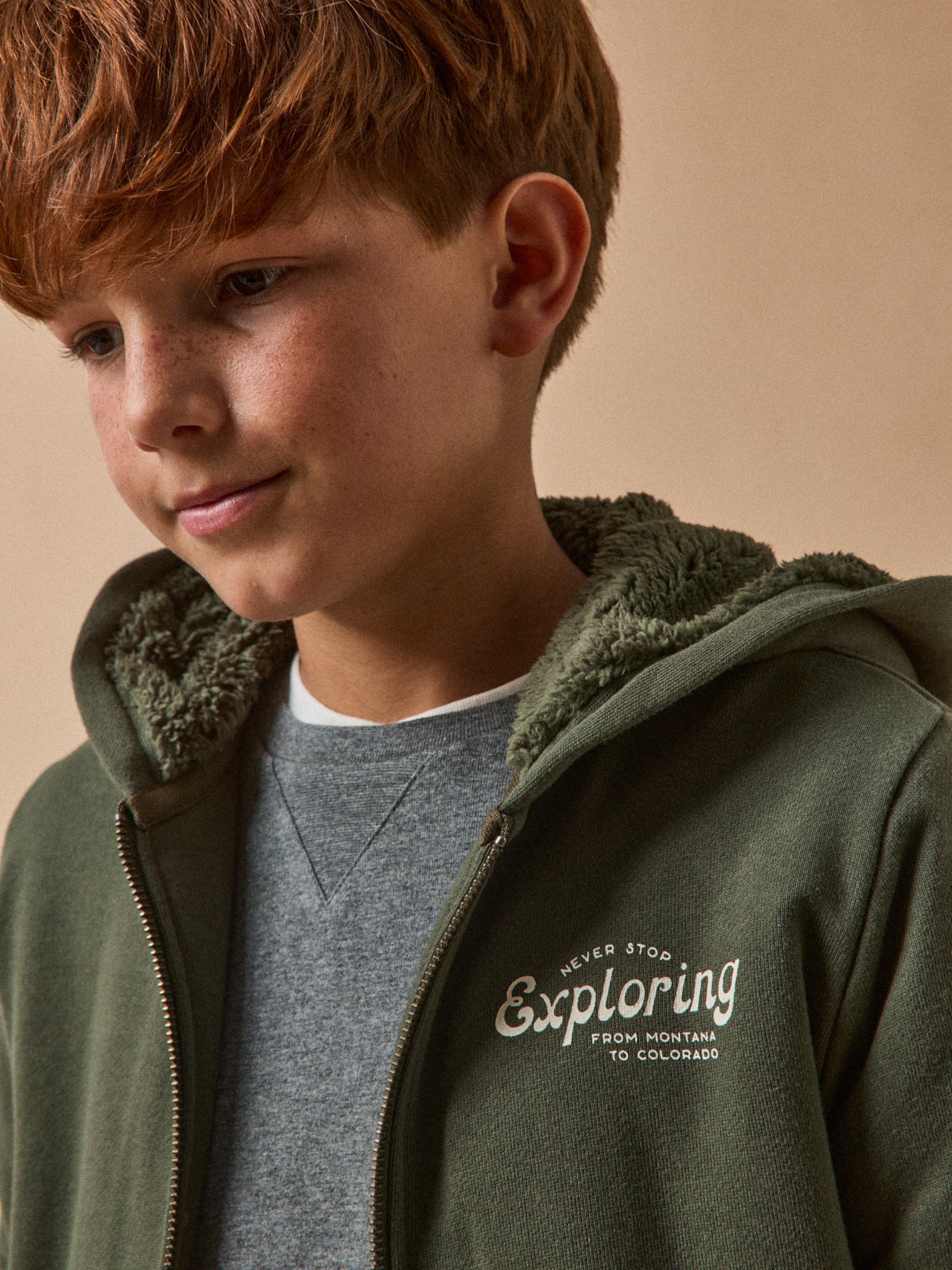 Jongenscardigan met rits en sherpavoering