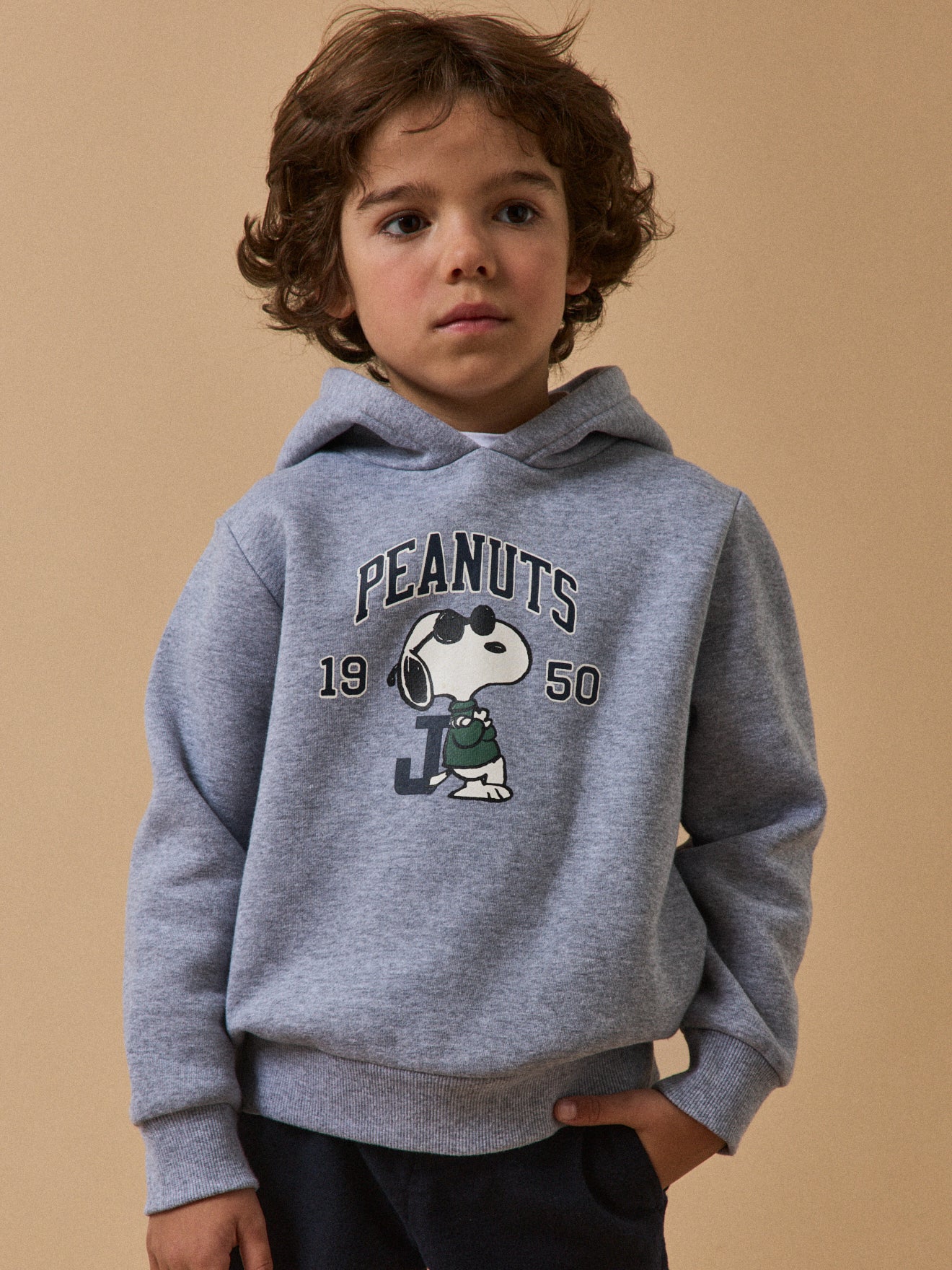 Kindersweater met kap Cyrillus x PEANUTS(TM), Snoopy collectie