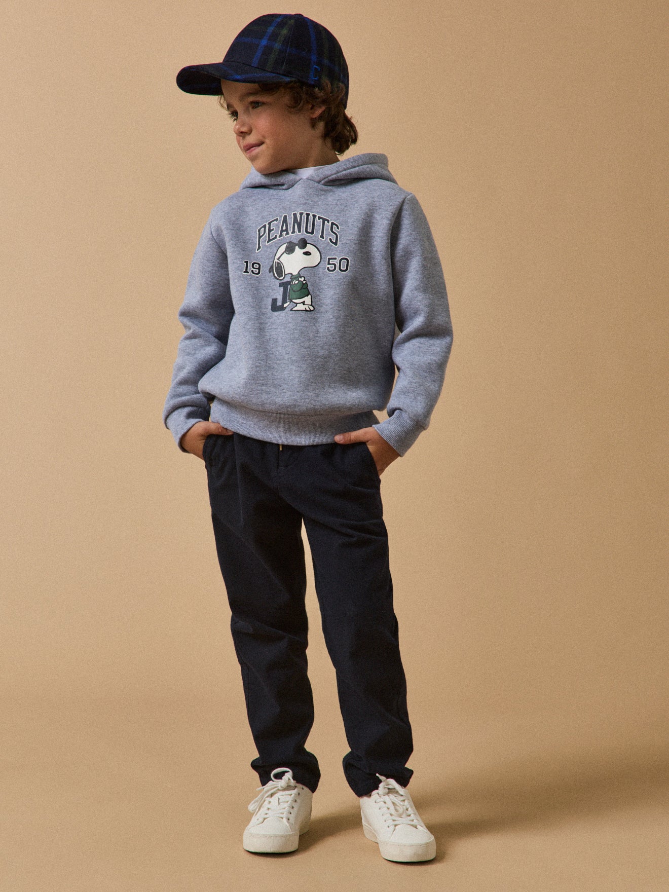 Kindersweater met kap Cyrillus x PEANUTS(TM), Snoopy collectie