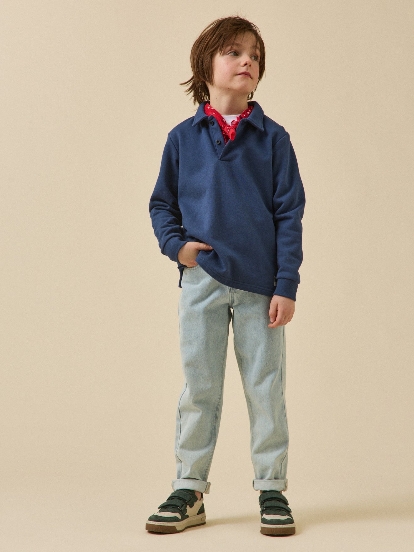 Jongenssweater in polostijl - Biokatoen
